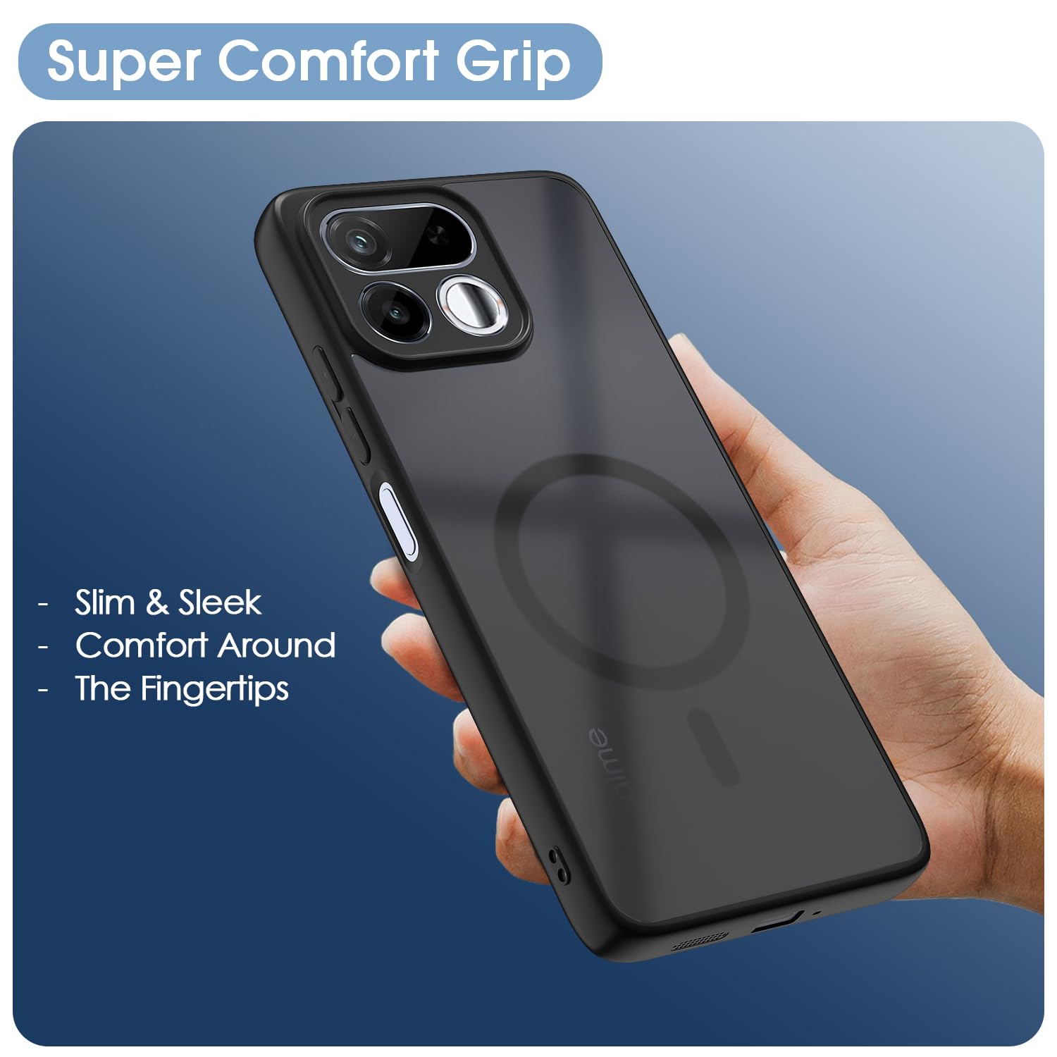 Realme 16T 5G mobile back cover in black smoke mag-safe by Pikkme – photo 6