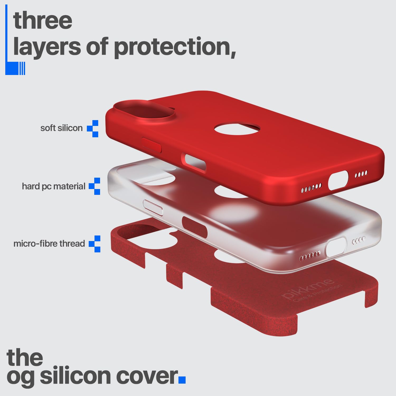 Pikkme iPhone 16 Plus Super Soft Silicone Back Cover (Red)