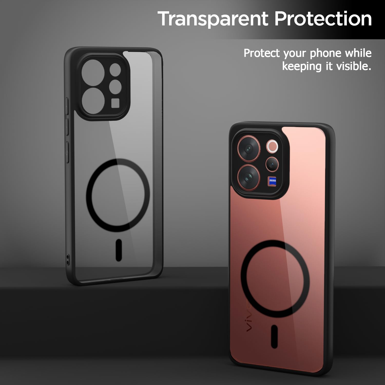 Black mag-safe MagSafe mobile cover for Vivo V70 5G – Pikkme – photo 3