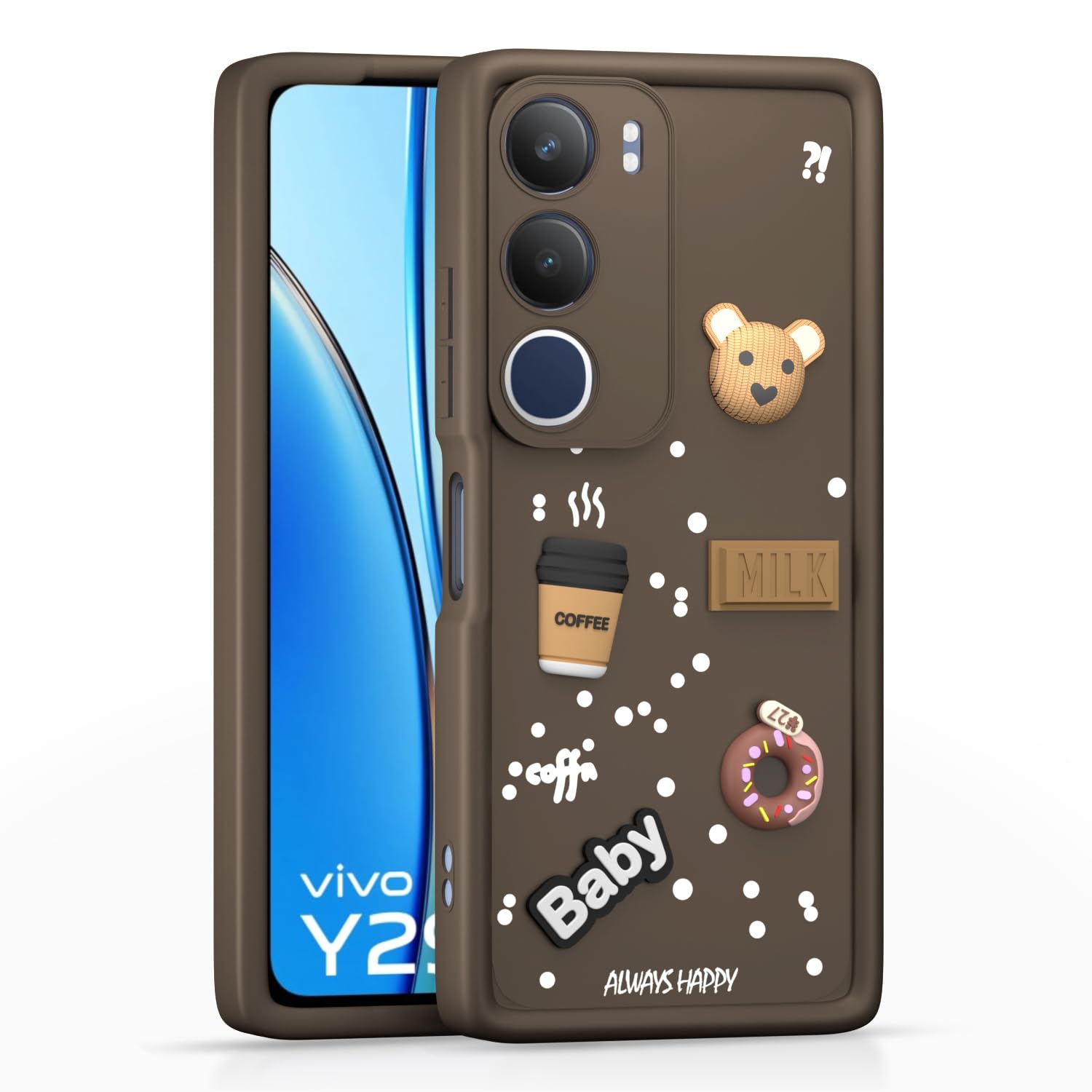 Vivo Y29/Y19s 5G Silicone mobile back cover in brown by Pikkme