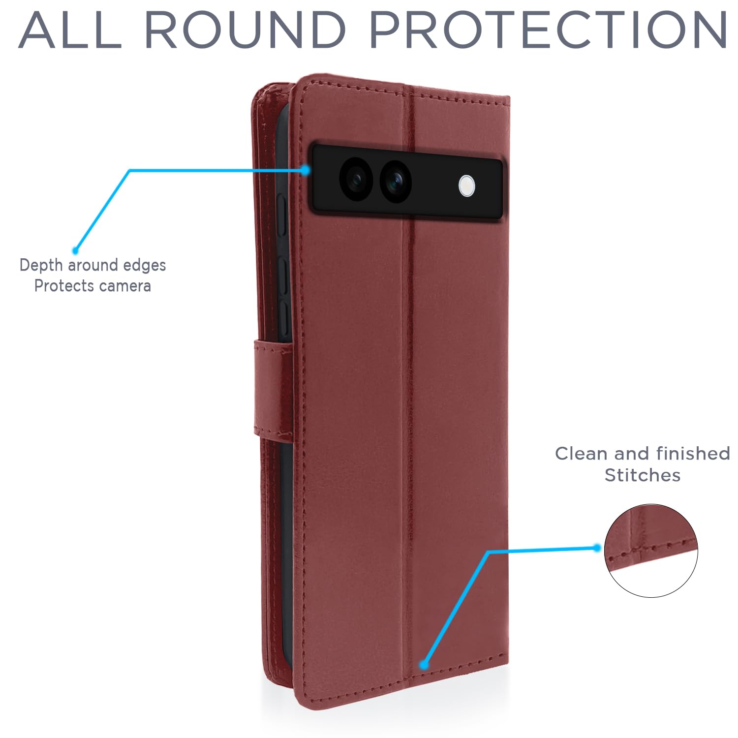 Pikkme brown Wallet wallet flip cover for Google Pixel 7A – photo 4