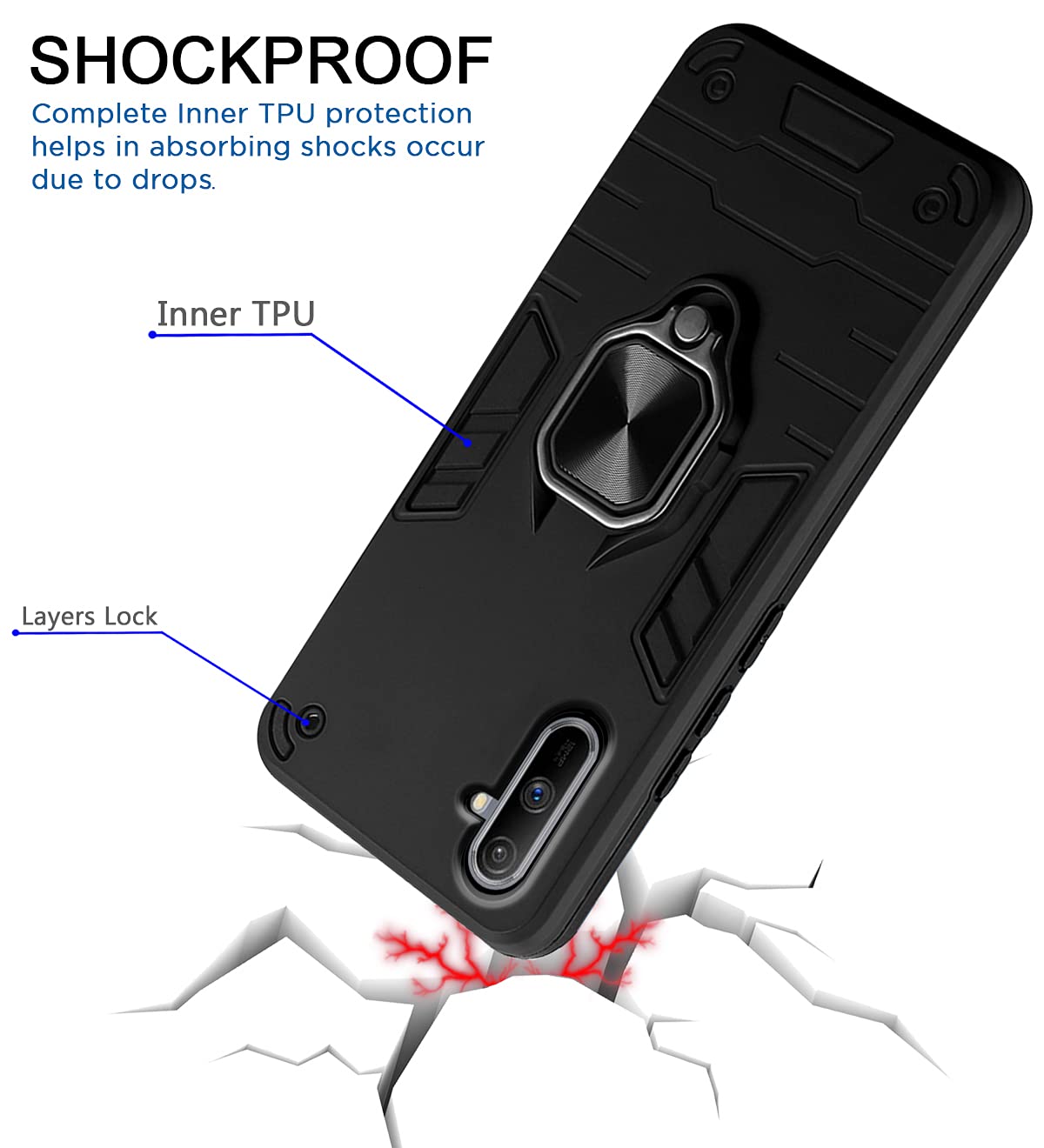 Black D5 Tough Armor phone cover for Realme C3 – Pikkme – photo 4