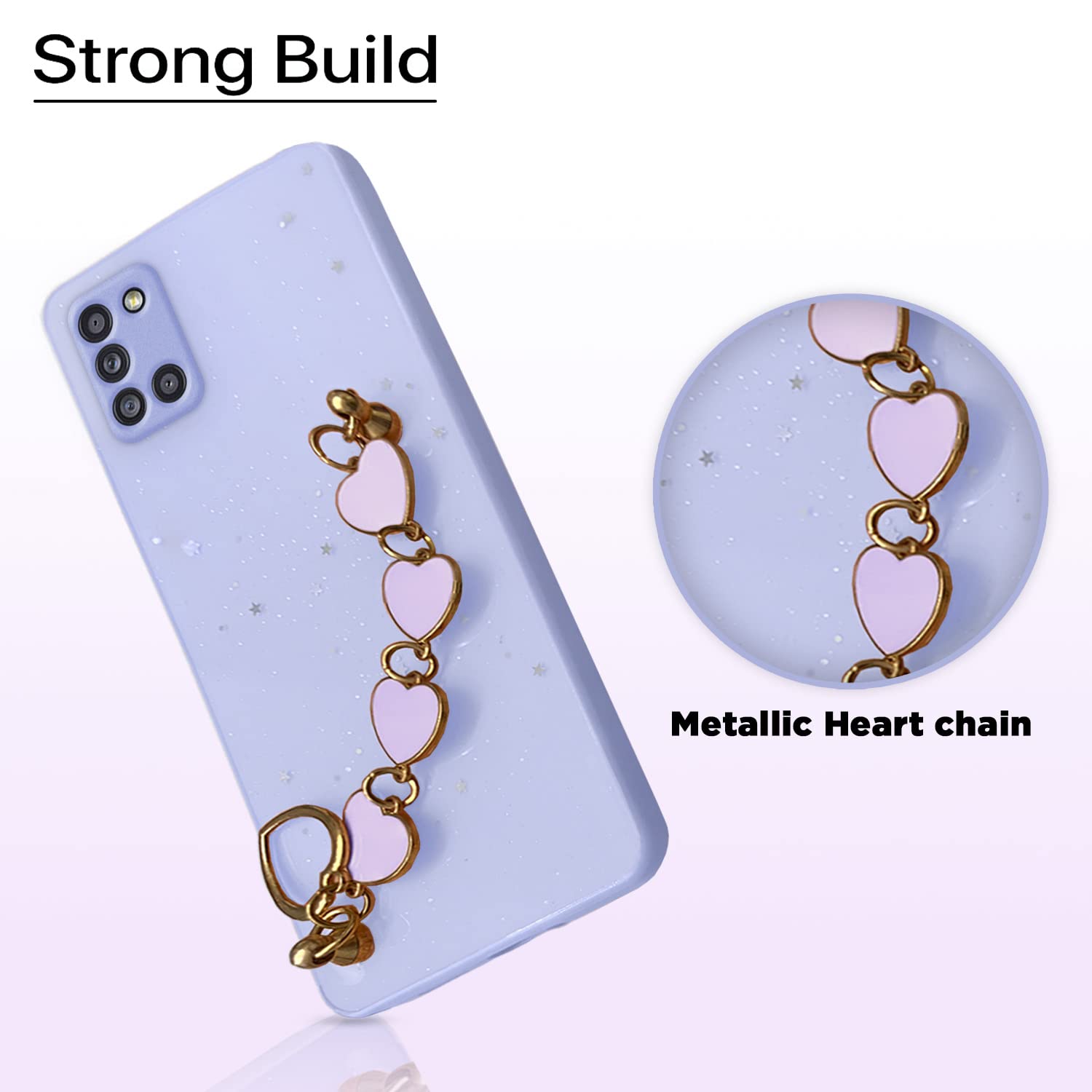 Pikkme Samsung Galaxy A31 Chain Back Cover (Purple)
