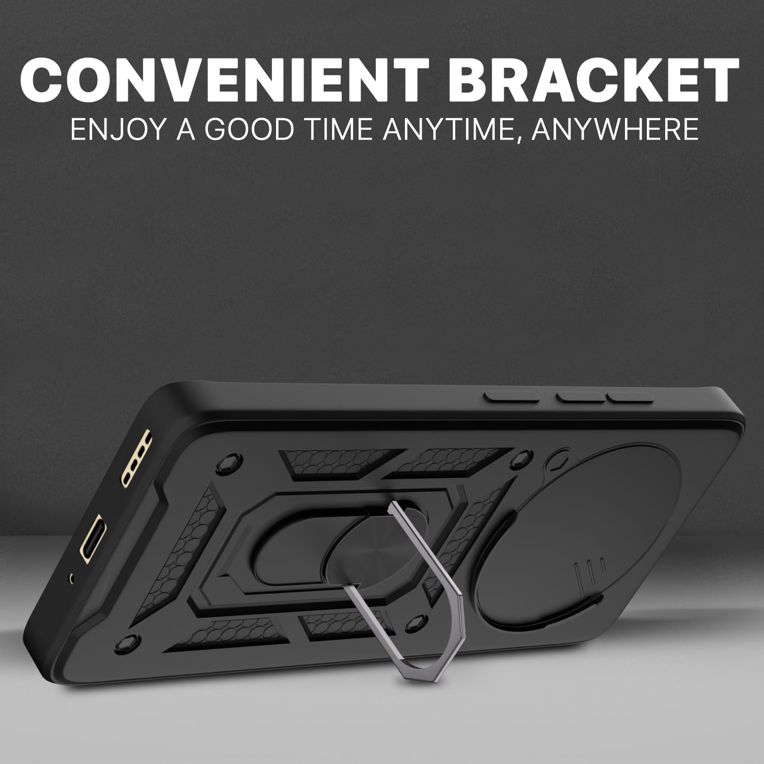Pikkme Realme 14 Pro 5G D10 Tough Armor Back Cover (Black)