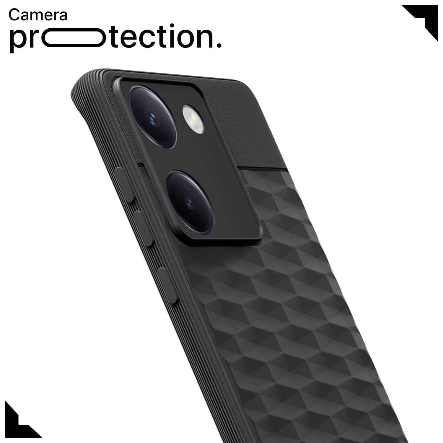 Pikkme Vivo Y300 Plus 5G Shockproof Soft Flexible Gencase Back Cover (Black)