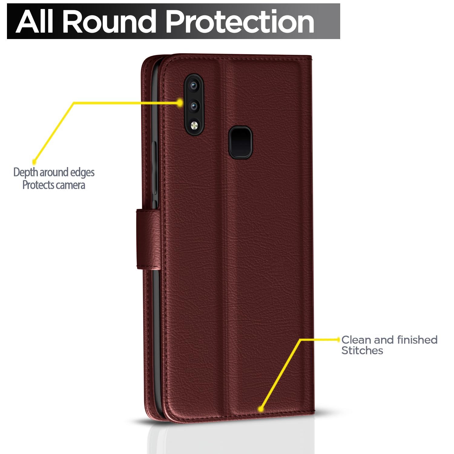 Pikkme Vivo Y91/Y93/Y95 Wallet brown flip case – photo 4