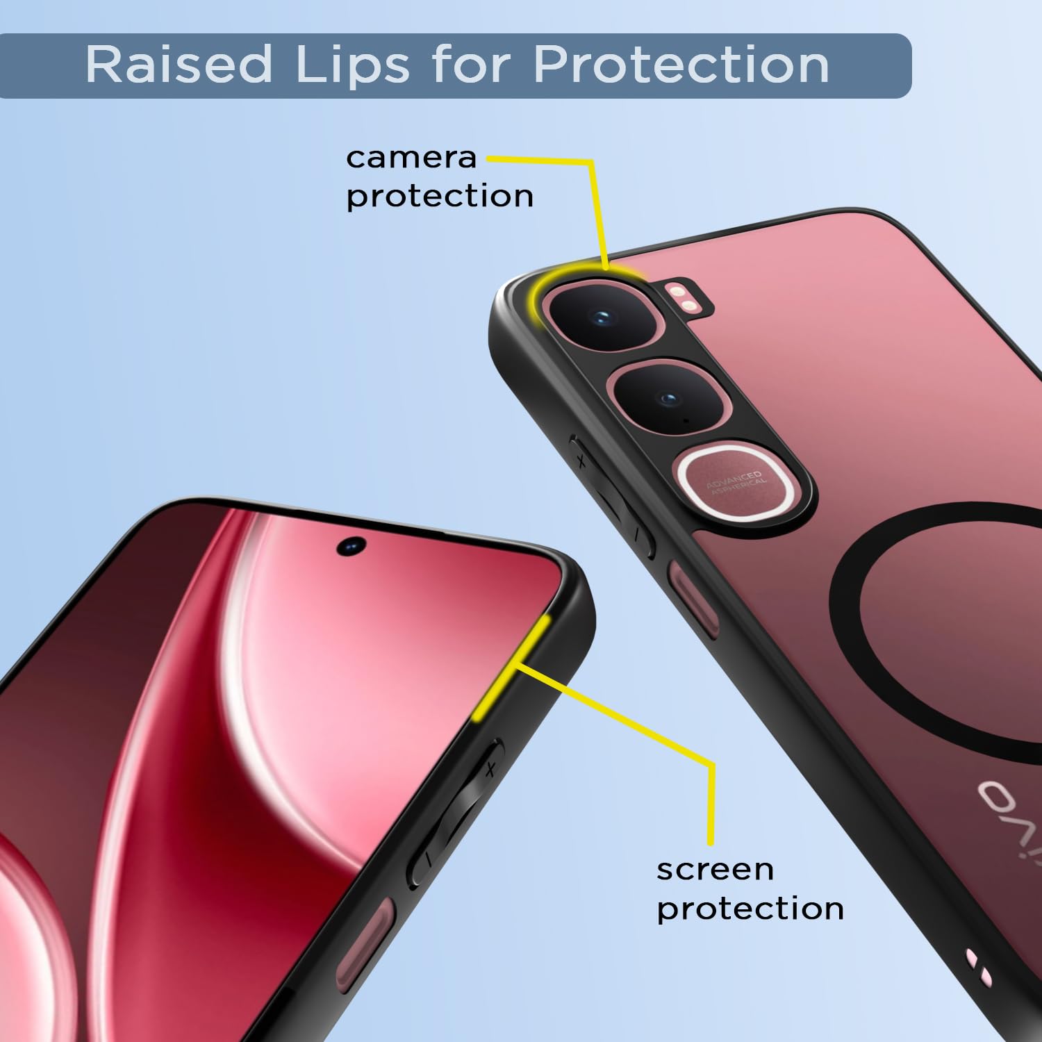 Pikkme Vivo Y31 5G black mag-safe back cover – photo 4