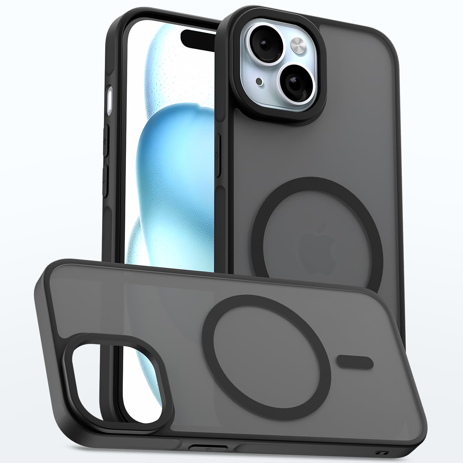 Pikkme black mobile back cover for iPhone 15