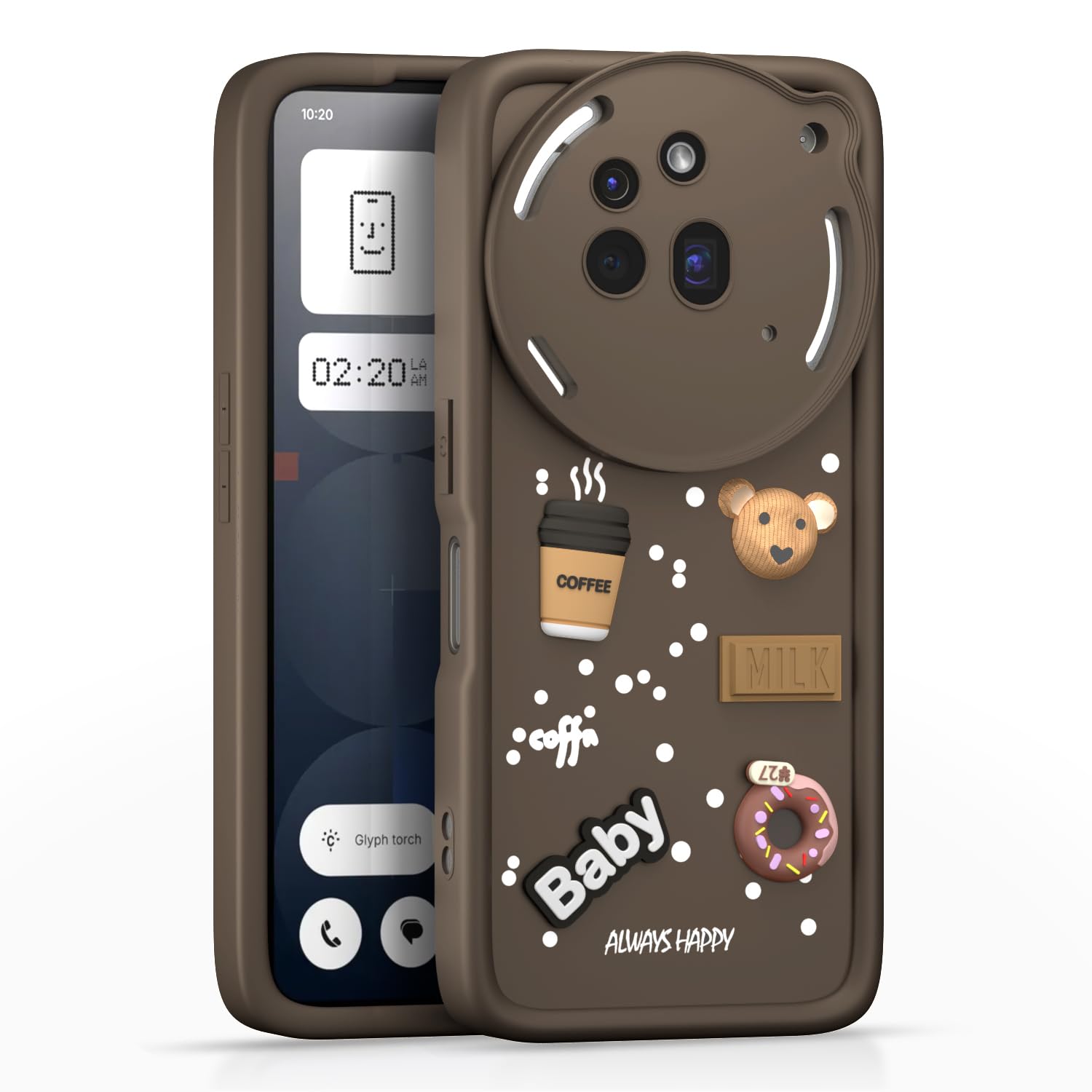 Pikkme brown Silicone mobile back cover for Nothing Phone 3a Pro 5G/3D