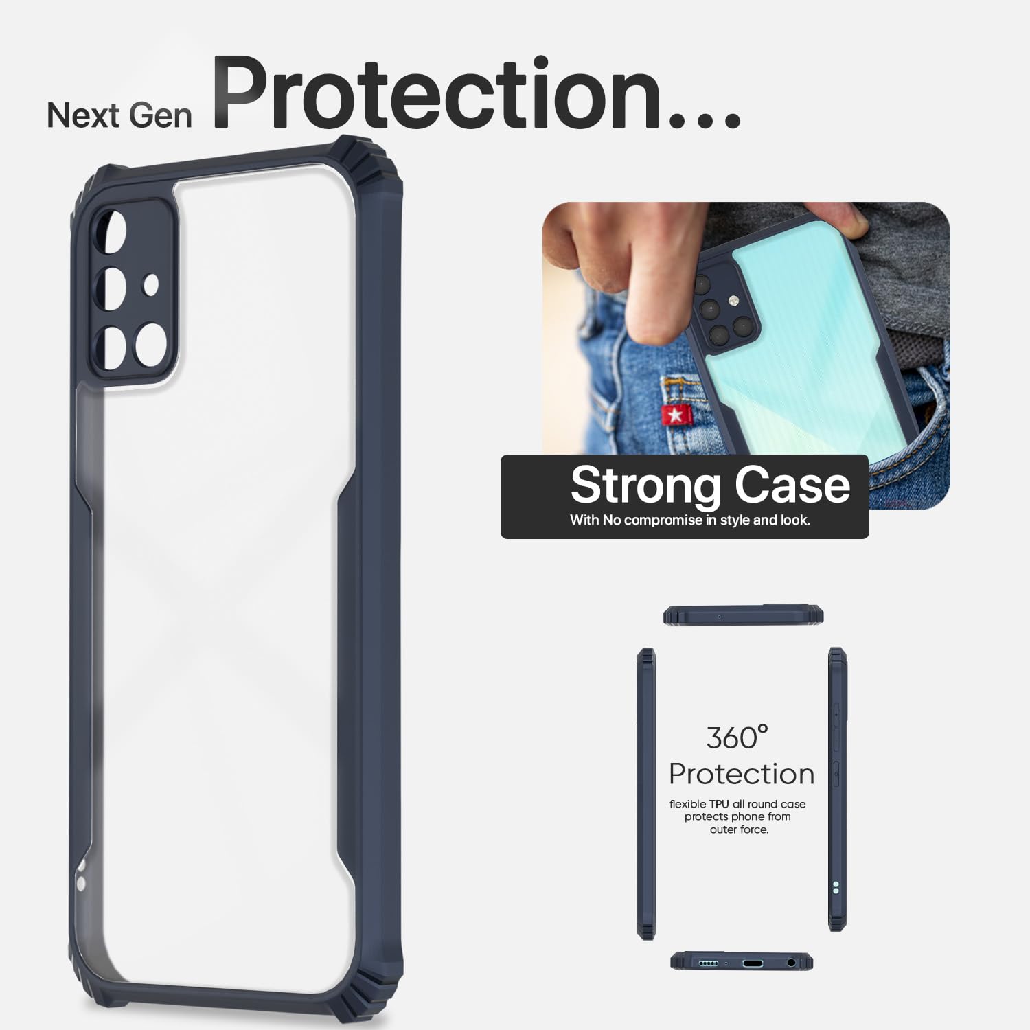 Samsung A71 Hybrid back cover in blue by Pikkme – photo 6