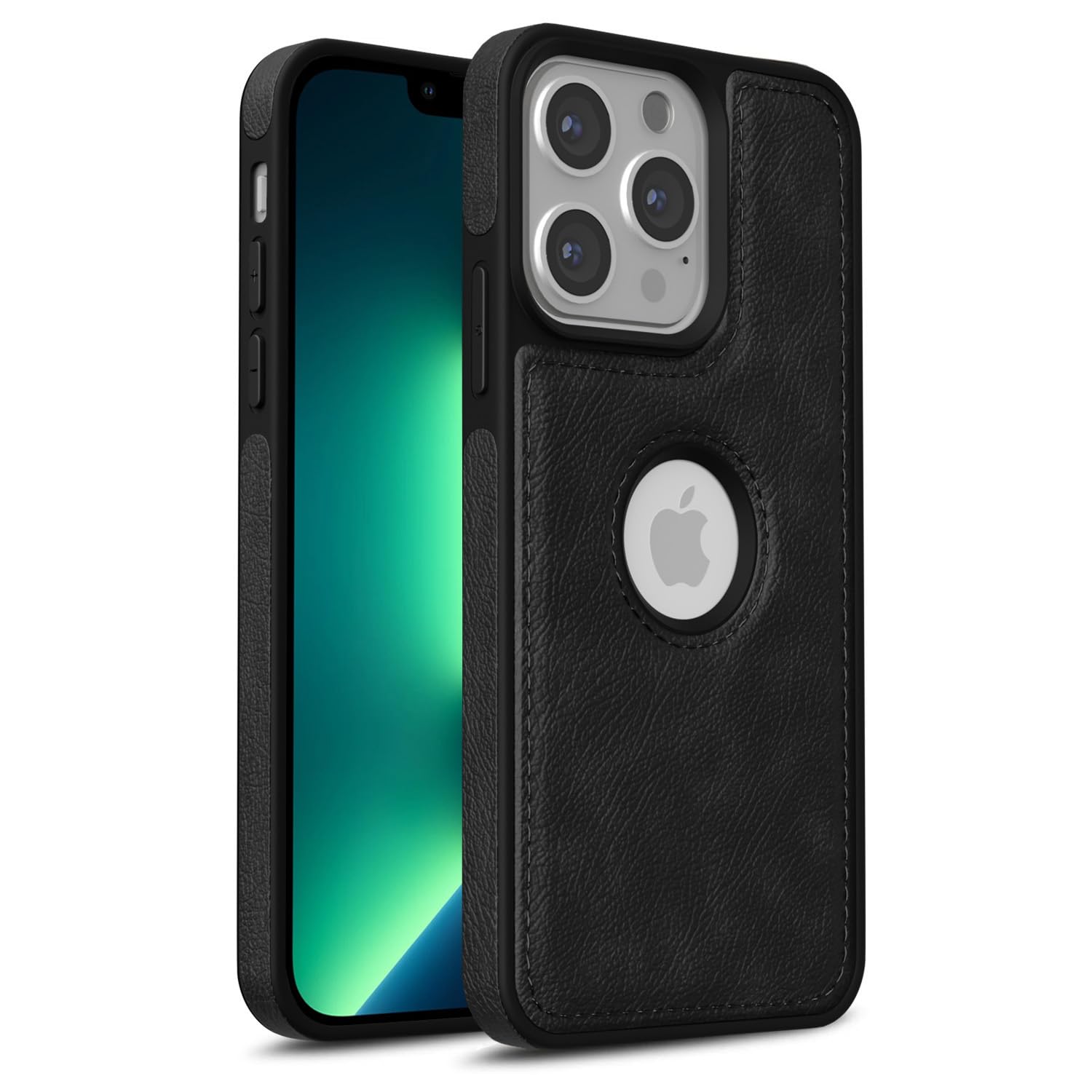iPhone 13 Pro LeatherBack Back Cover – Black
