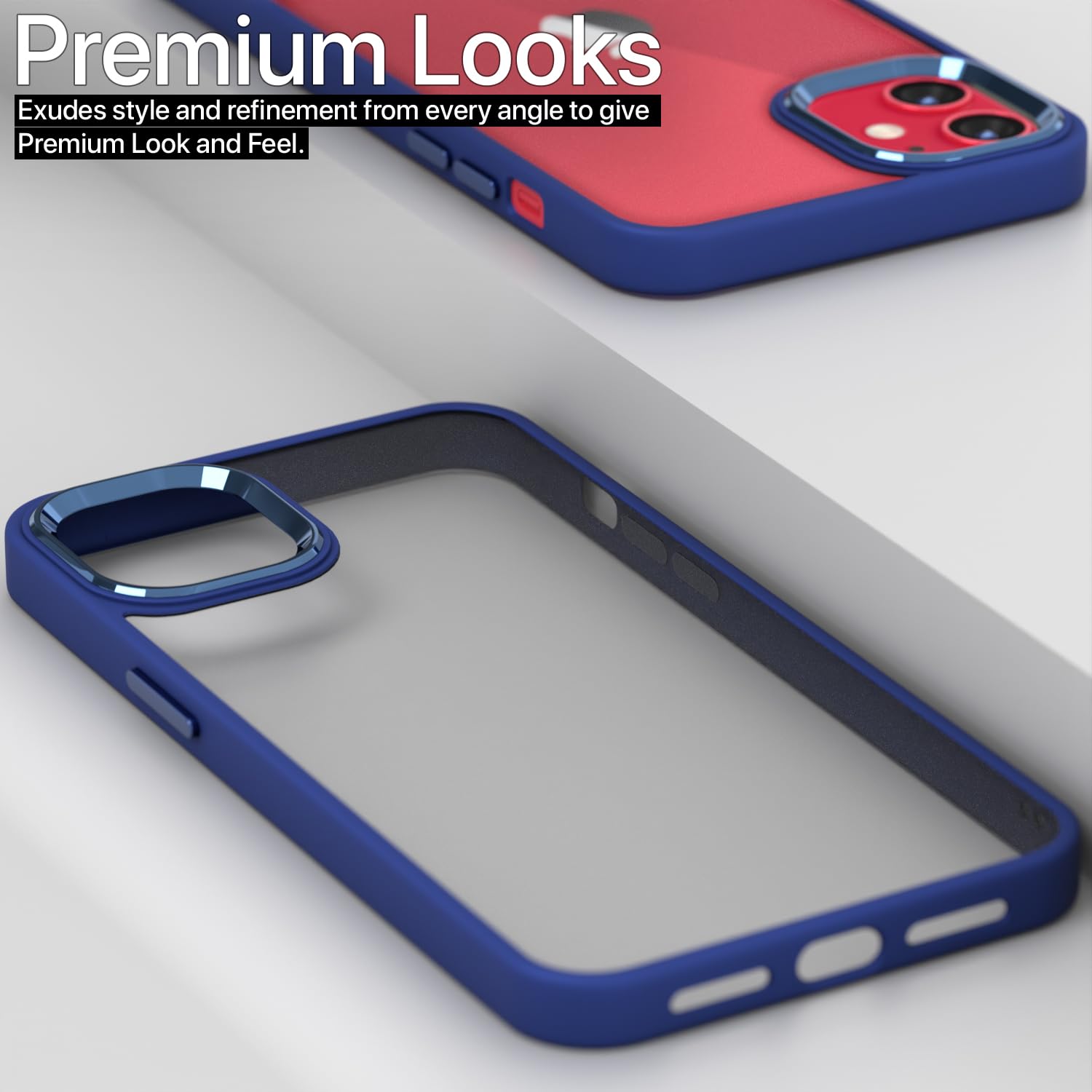 Pikkme iPhone 11 Electroplated Chrome Metal Ring Back Cover (Dark Blue)