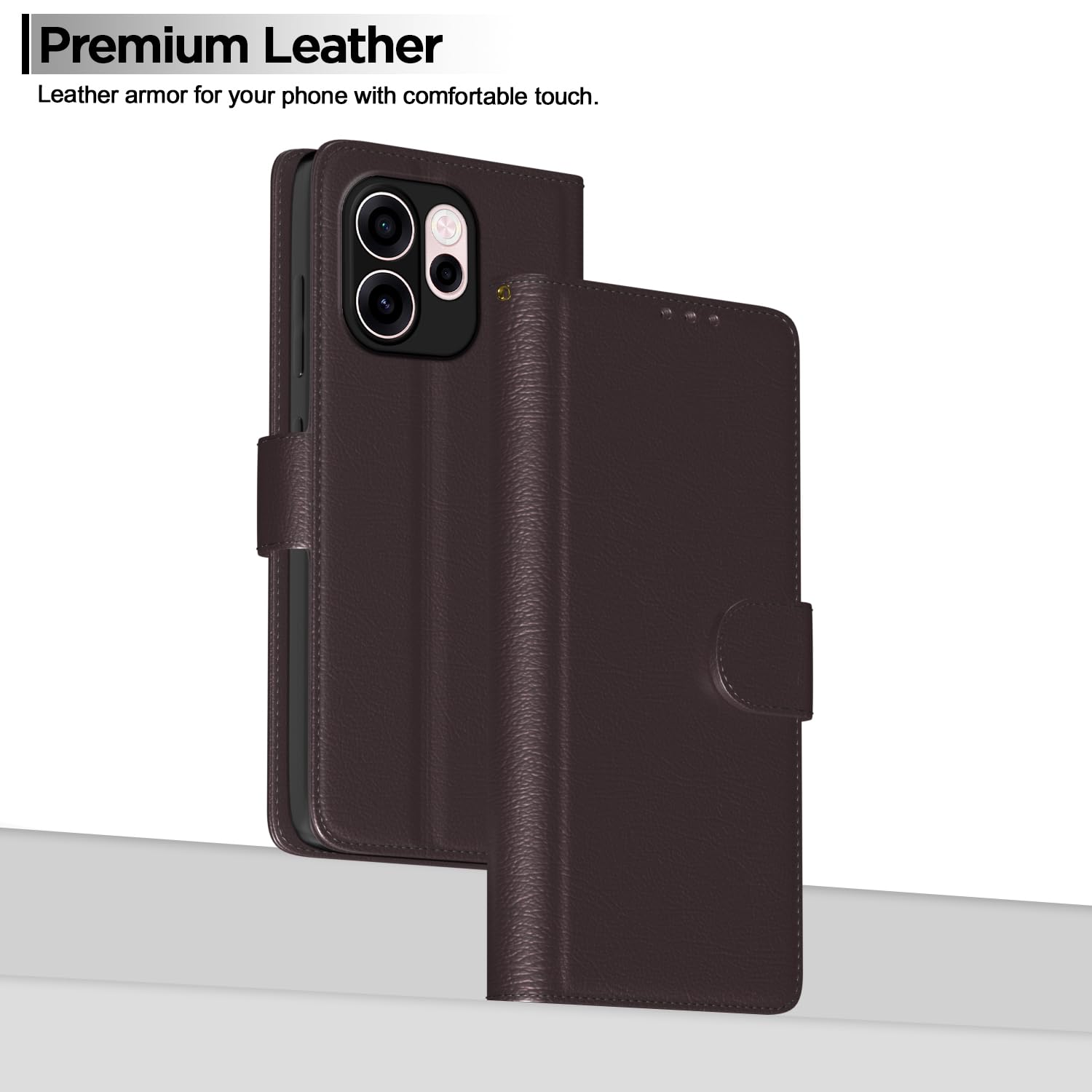 Oppo Reno 15C 5G Wallet flip cover in coffee by Pikkme – photo 2