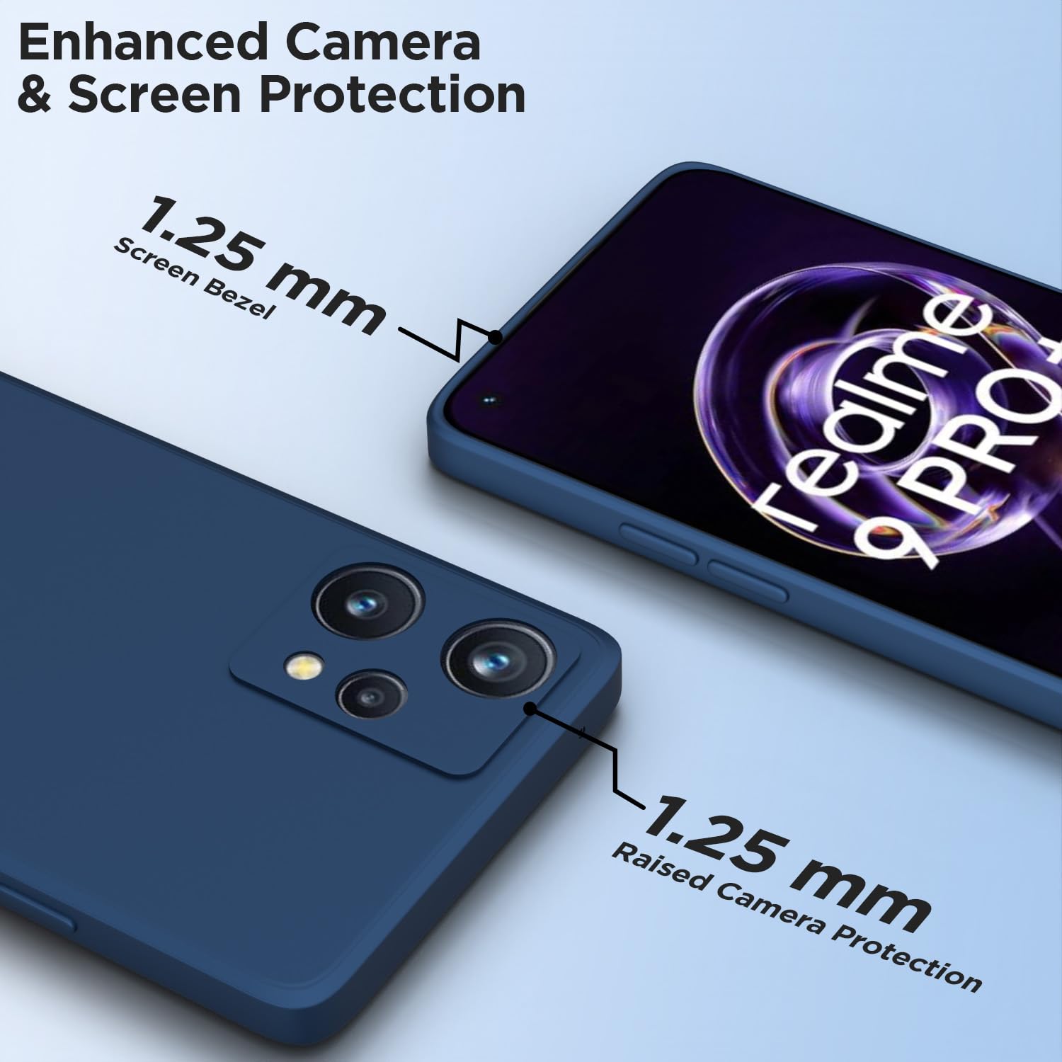 Pikkme Realme 9 Pro Plus 5G/9 4G blue mobile back cover – photo 2