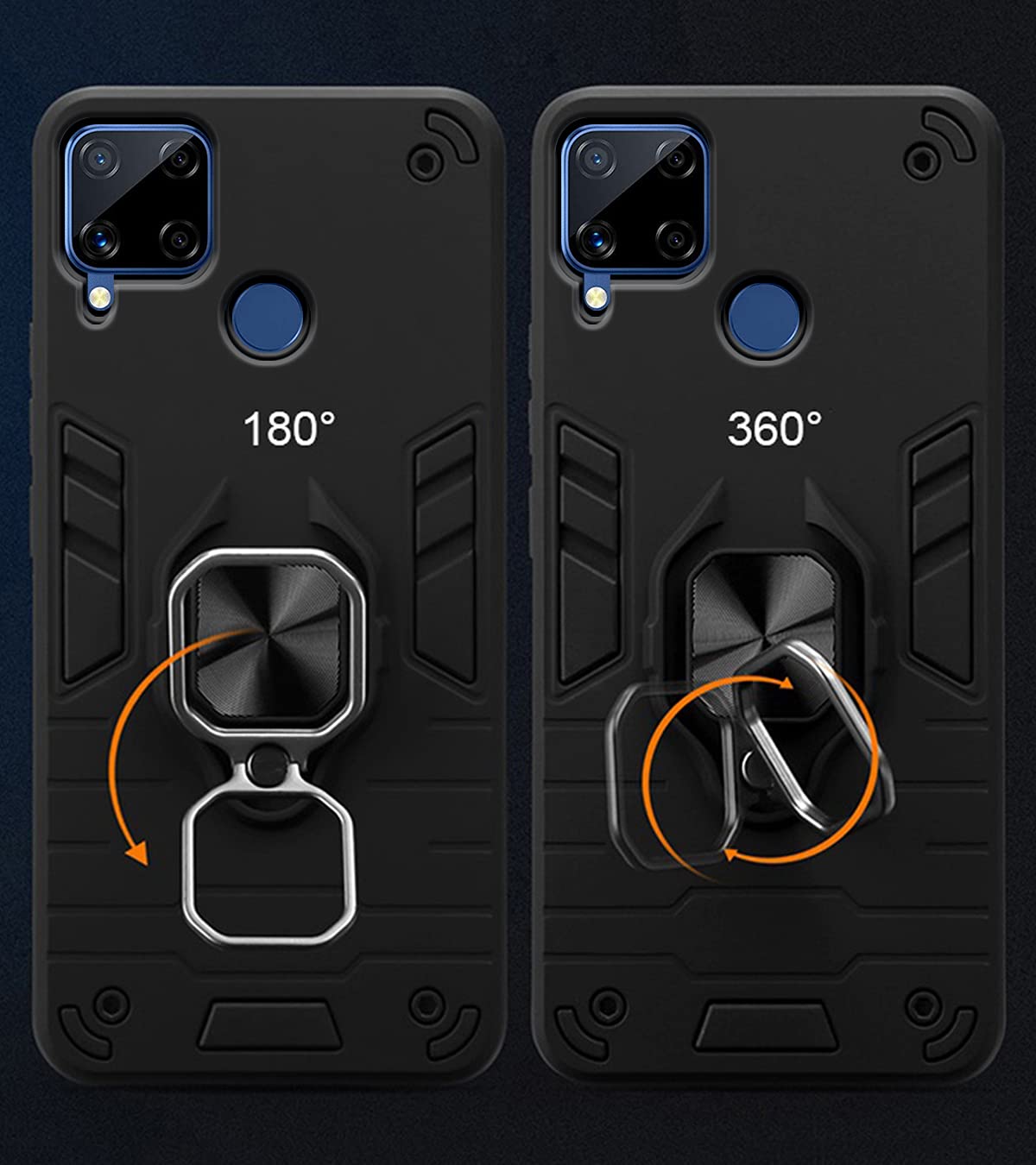 Realme C15 D5 Tough Armor phone cover in black by Pikkme – photo 3