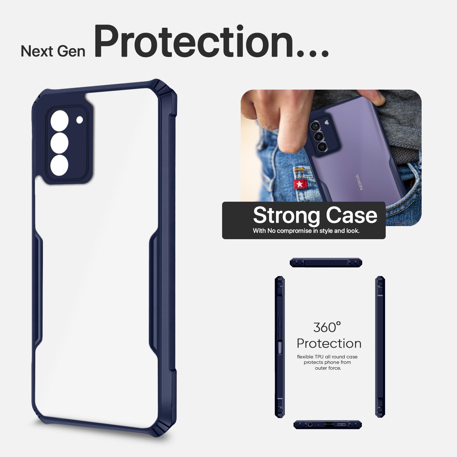 Nokia G42 5G Hybrid mobile cover in blue by Pikkme – photo 6