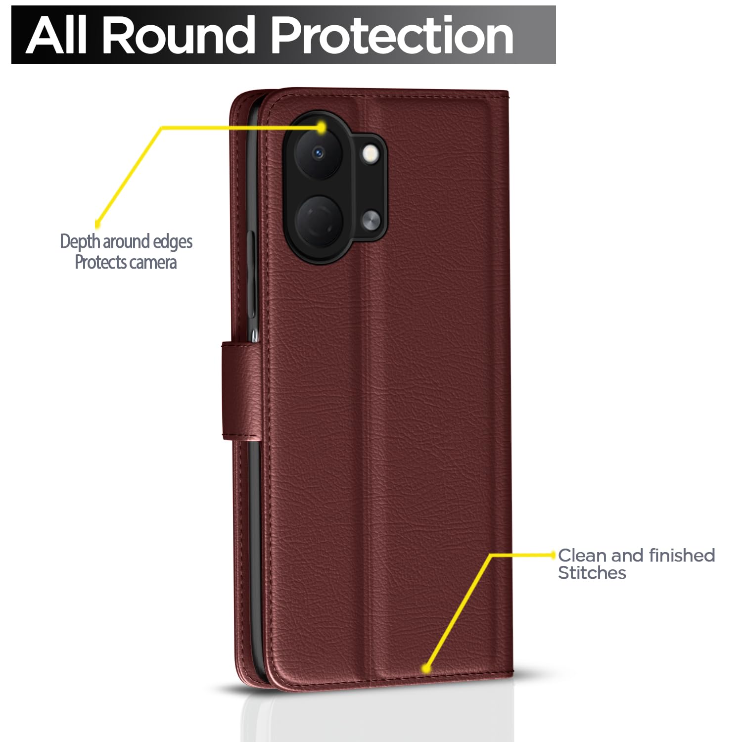 Pikkme Tecno Spark Go 3 Wallet brown mobile flip cover – photo 4