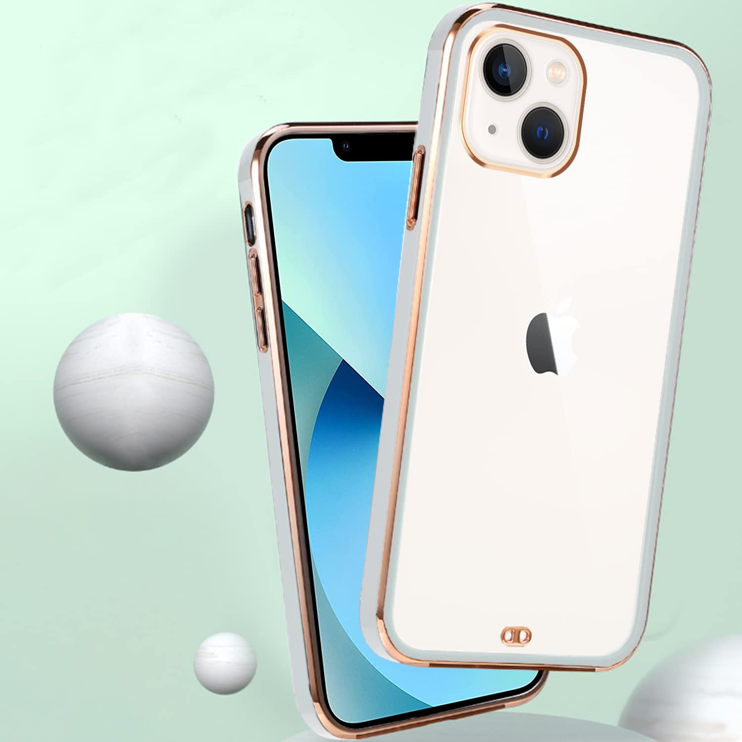 Pikkme iPhone 13 Chrome Back Cover (White)