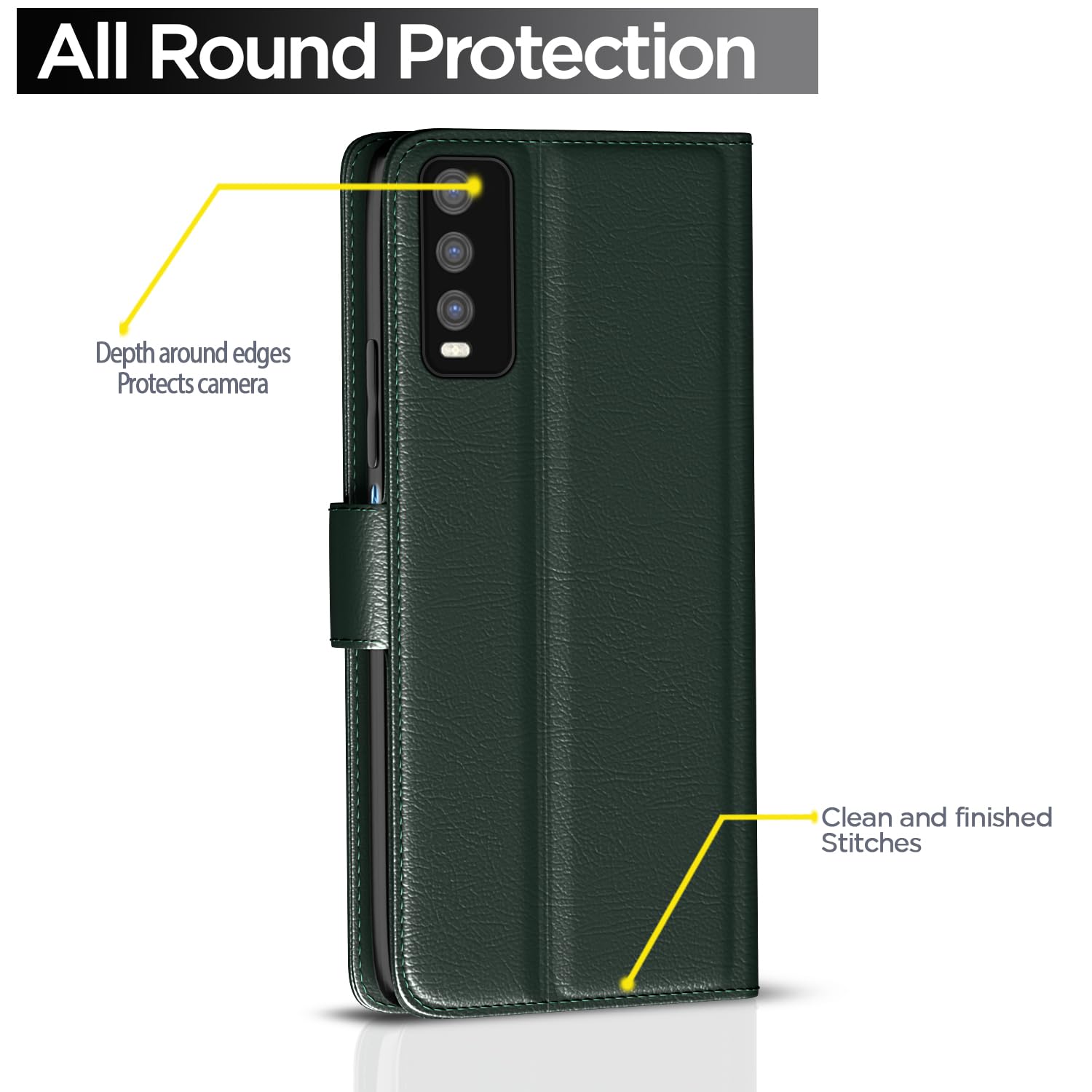 Green Wallet flip case for Vivo Y12s/Y20/Y20i/Y20G – Pikkme – photo 4
