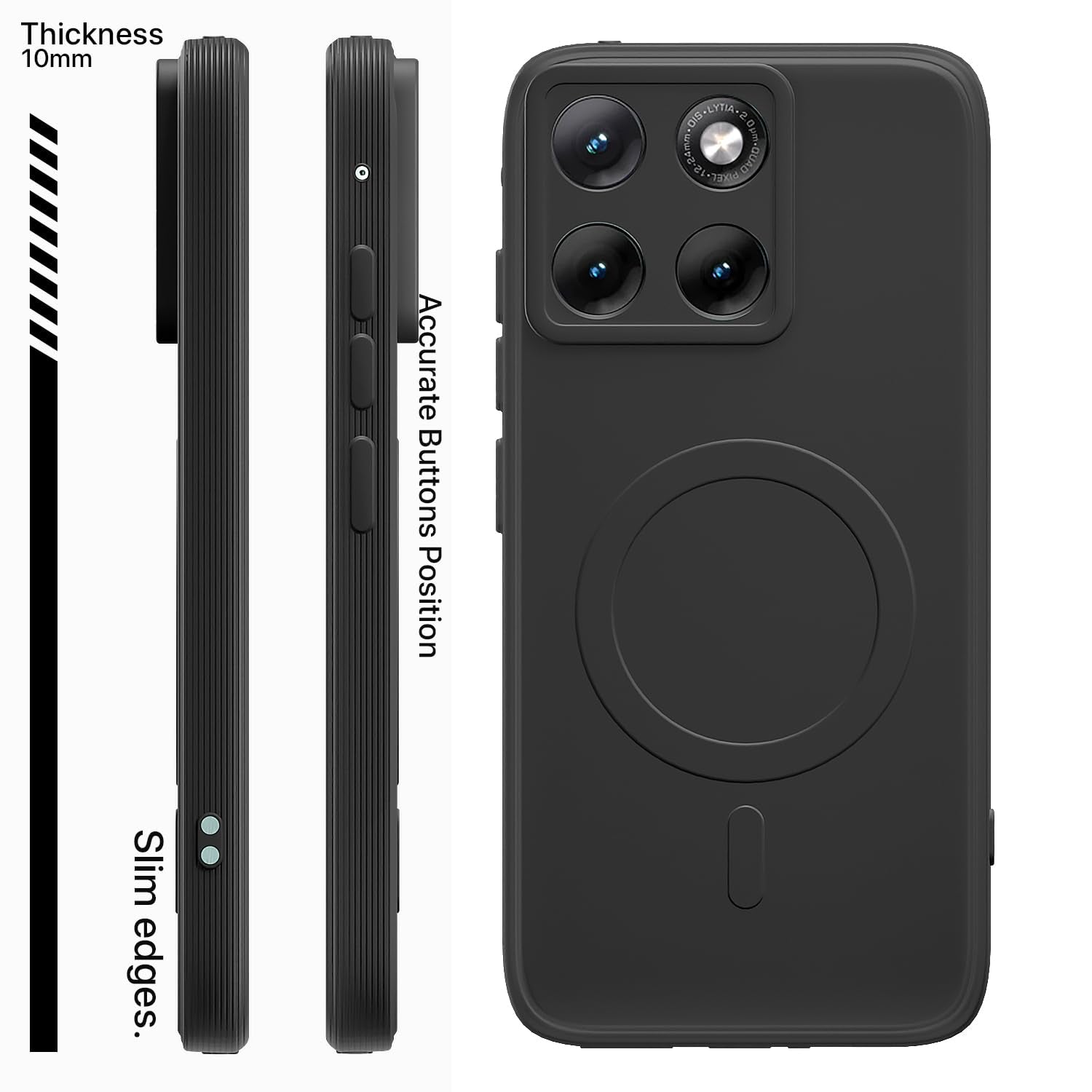 Moto Edge 70 Fusion 5G MagSafe phone cover in black by Pikkme – photo 3