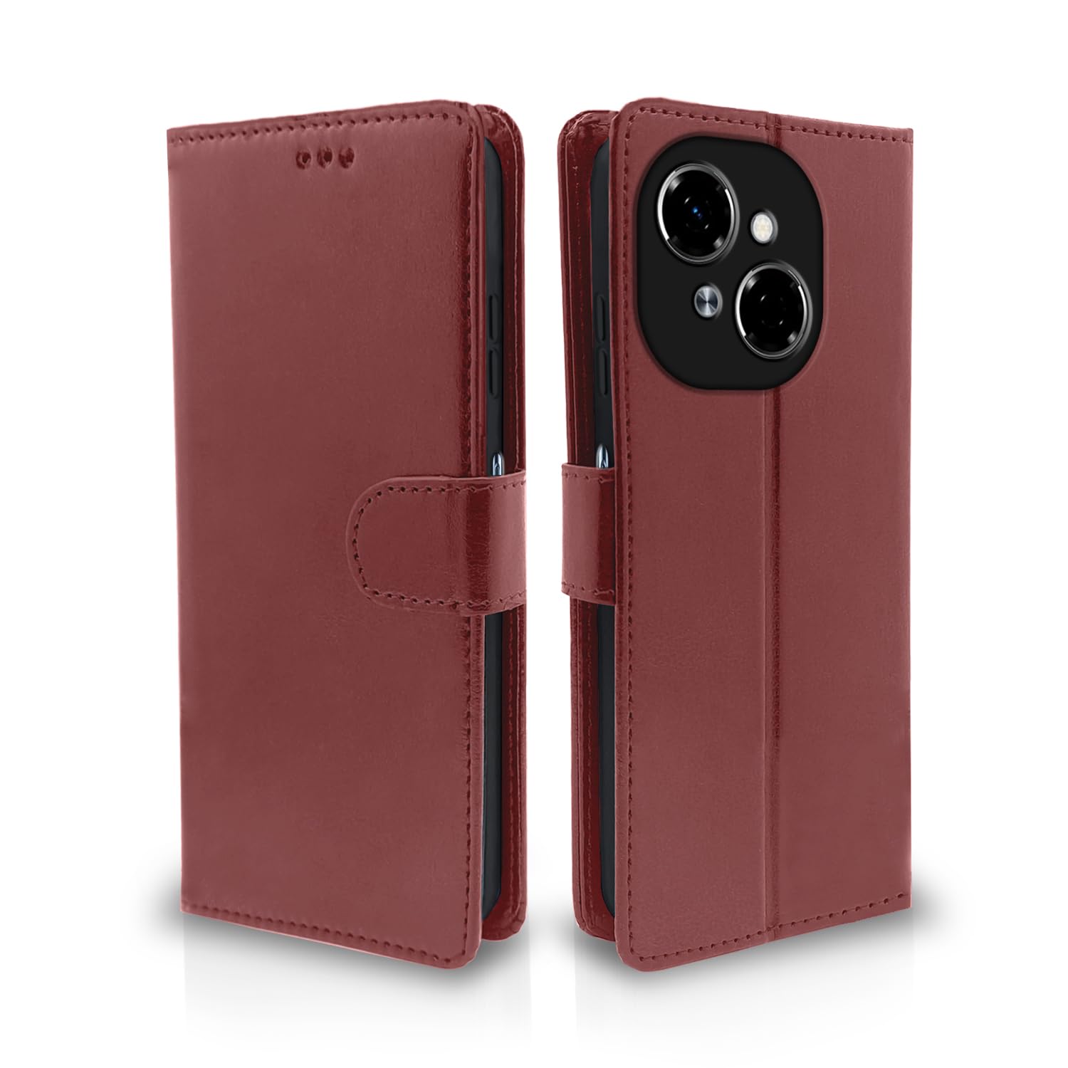 Pikkme brown flip case for Tecno Spark Go 1