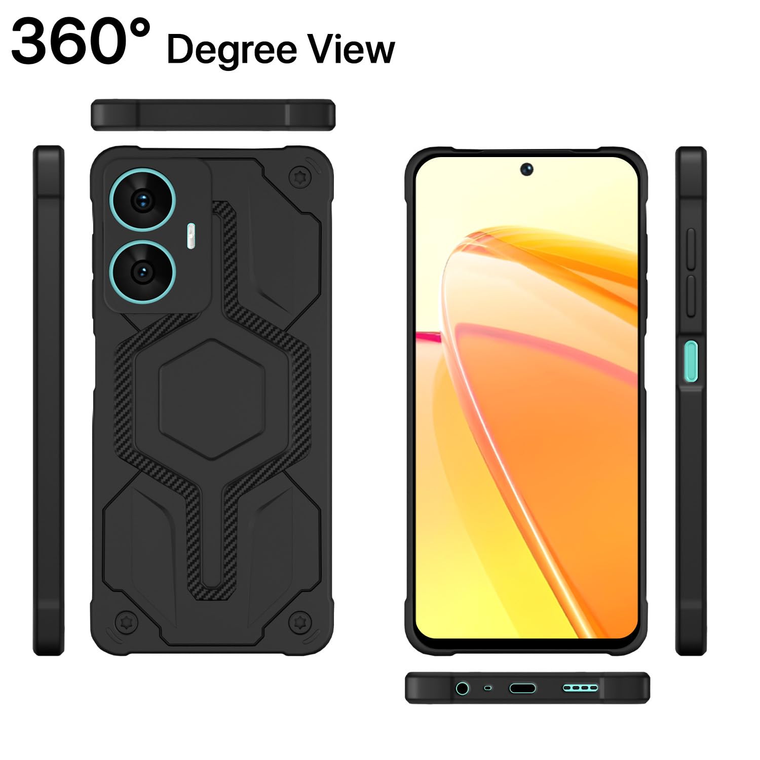 Realme C55/Narzo N55 Hybrid mobile cover in black by Pikkme – photo 2