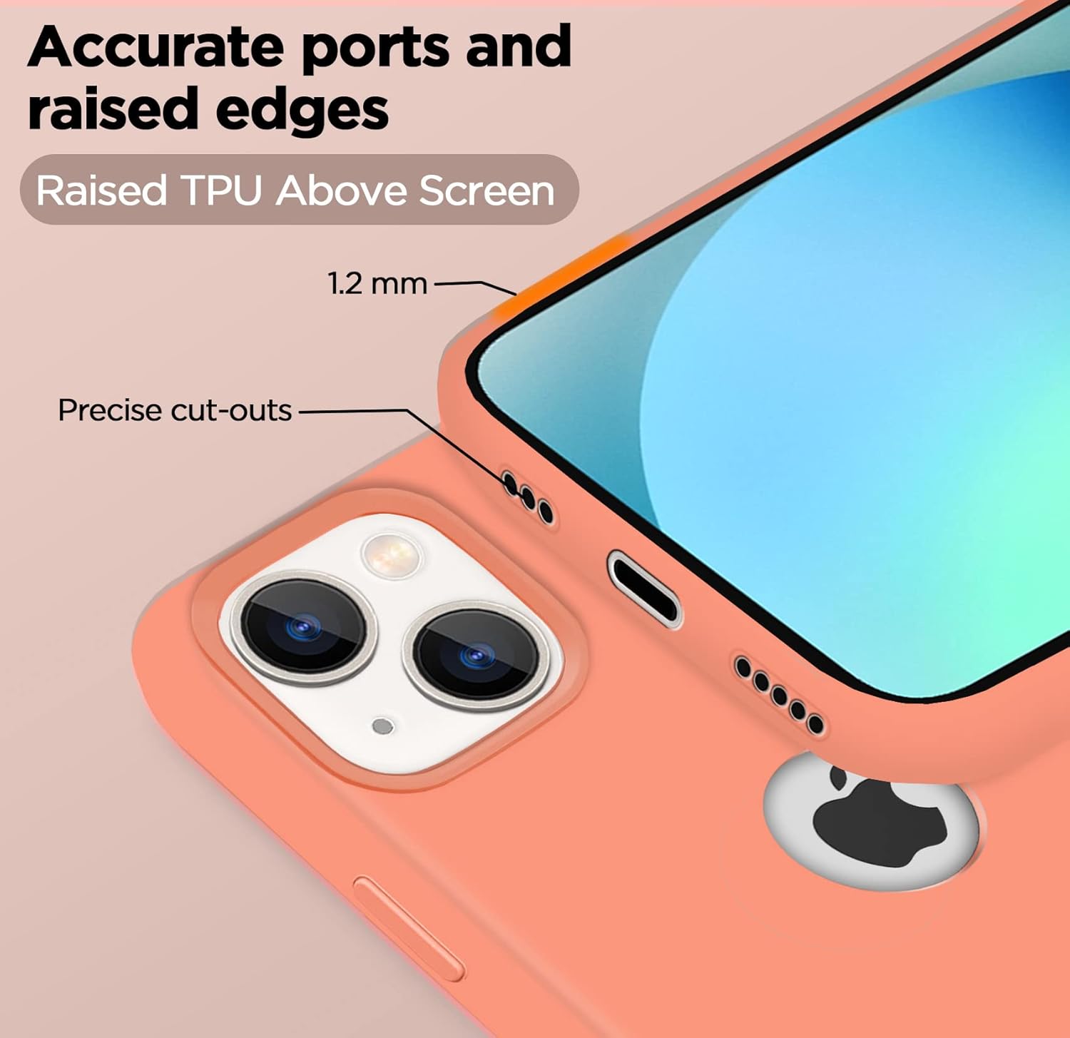 Pikkme iPhone 13 Super Soft Silicone Back Cover (Peach)