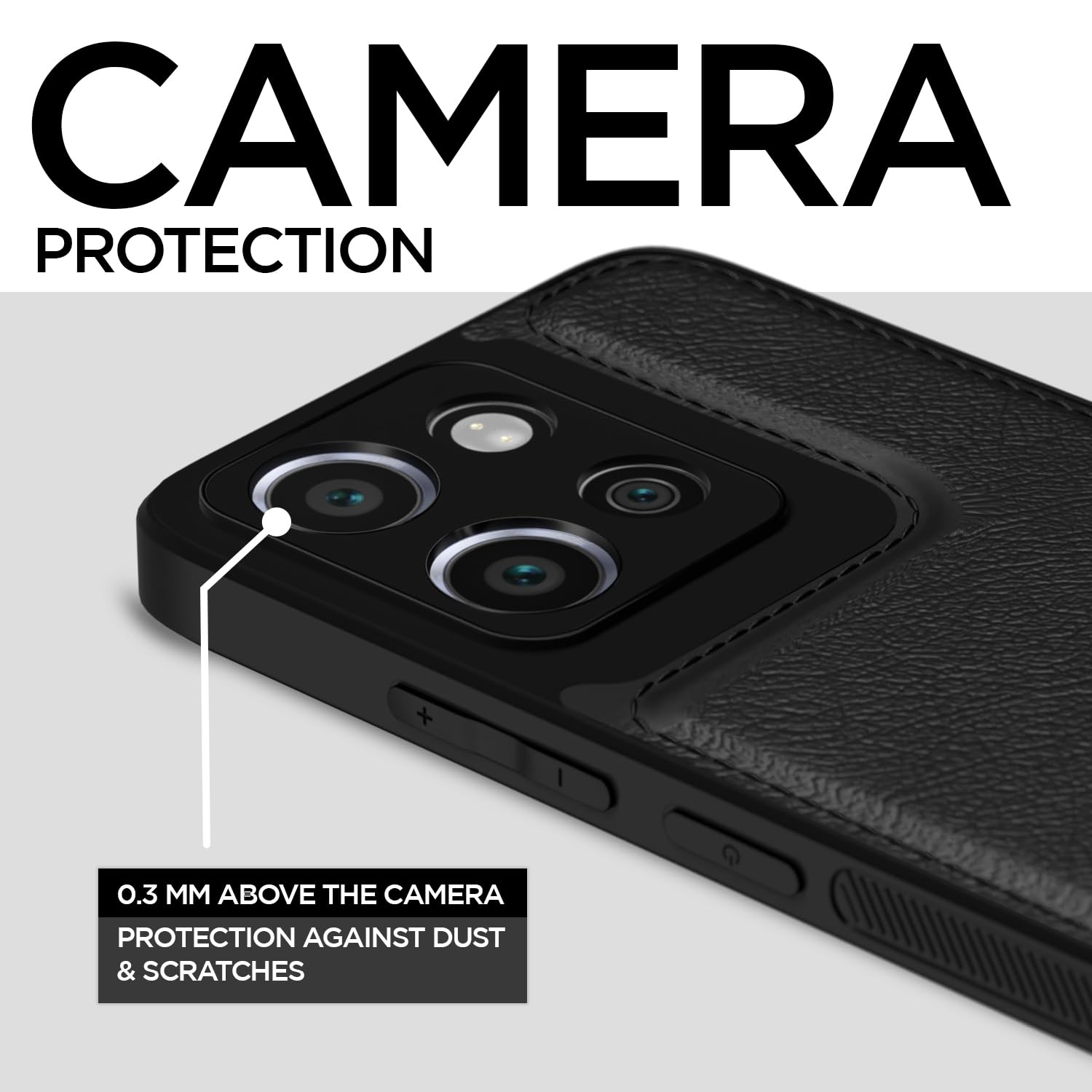 Pikkme Moto Edge 50 neo 5G Leather Back Case | Black