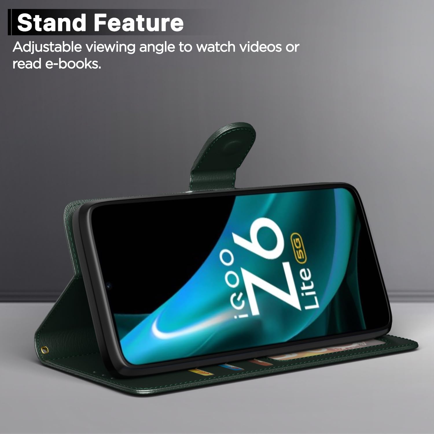 Pikkme green Wallet flip cover for iQOO Z6 Lite 5G – photo 3