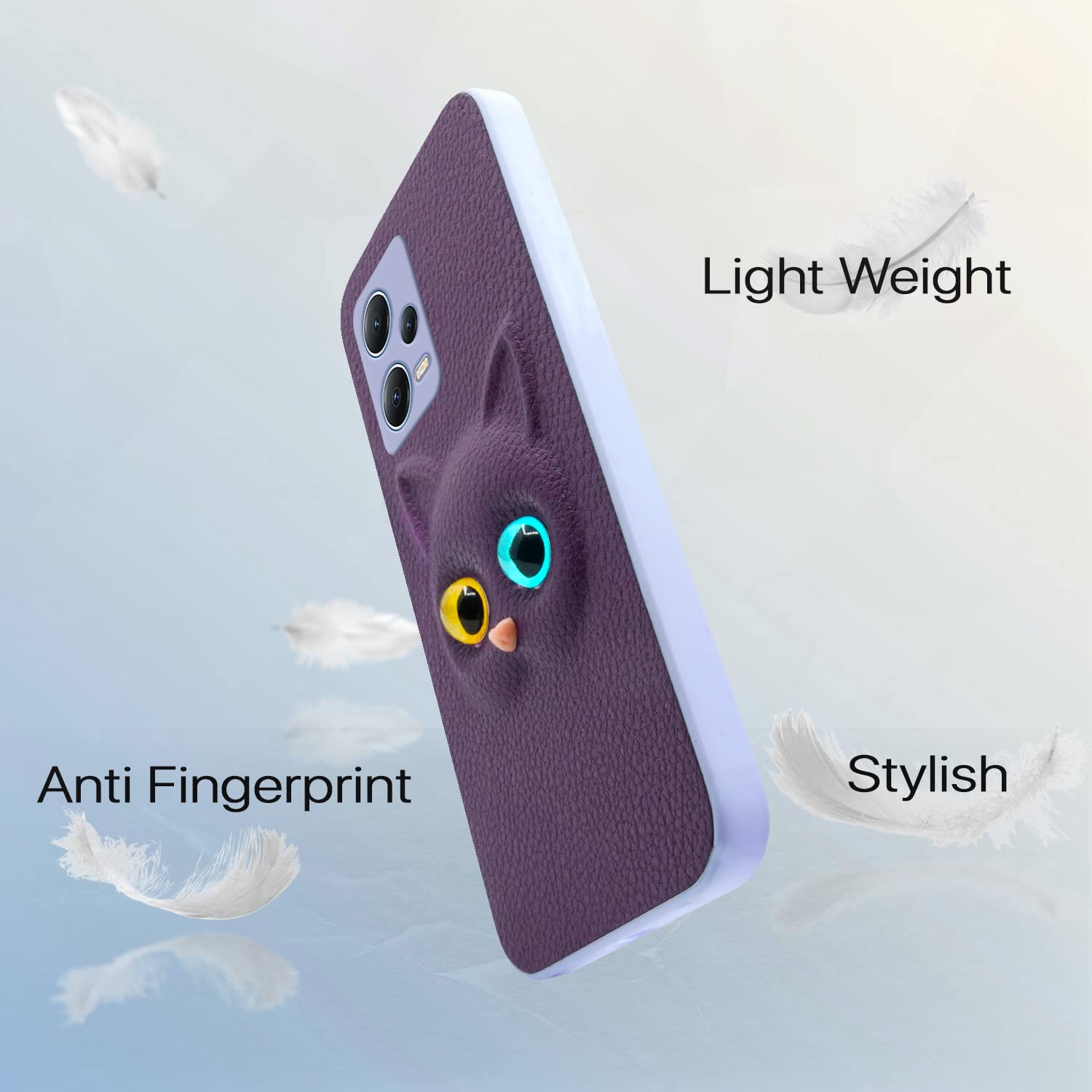 Redmi Note 12 Pro 5G Cat mobile back cover in purple by Pikkme – photo 2