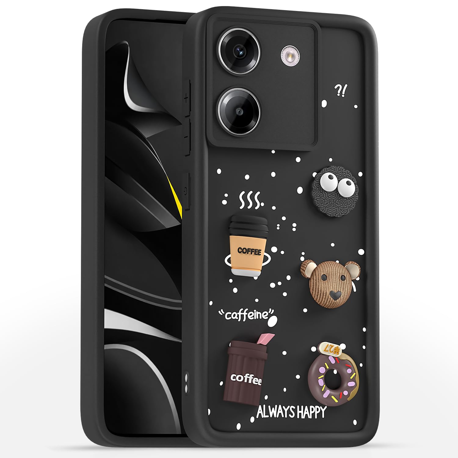 Poco M7 Pro 5G/3D Silicone back cover in black by Pikkme