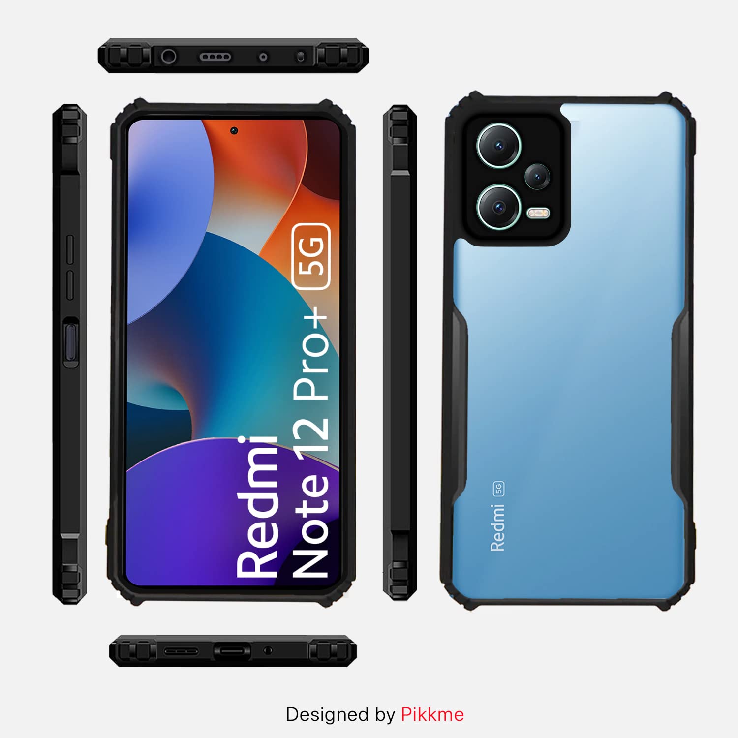 Black Hybrid back cover for Redmi Note 12 Pro Plus 5G – Pikkme – photo 3