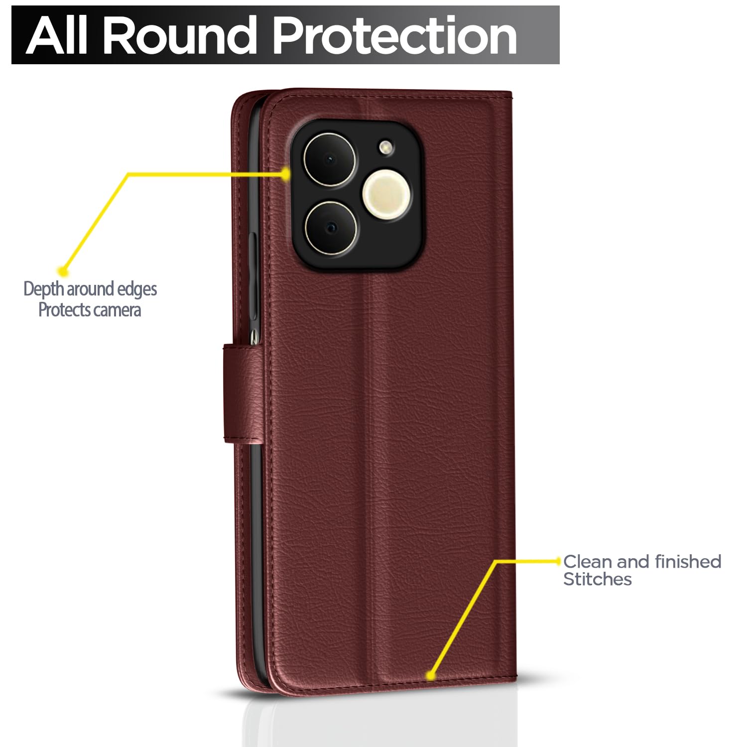 Brown mobile flip cover for Realme P4 Lite 4G – Pikkme – photo 4