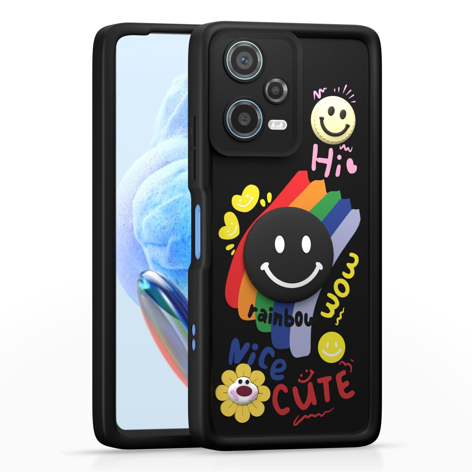 Black mobile back cover for Redmi Note 12 – Pikkme