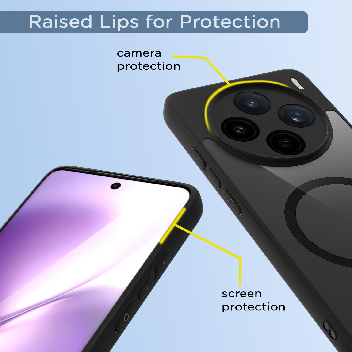 Black mag-safe phone cover for Vivo X200T 5G – Pikkme – photo 4