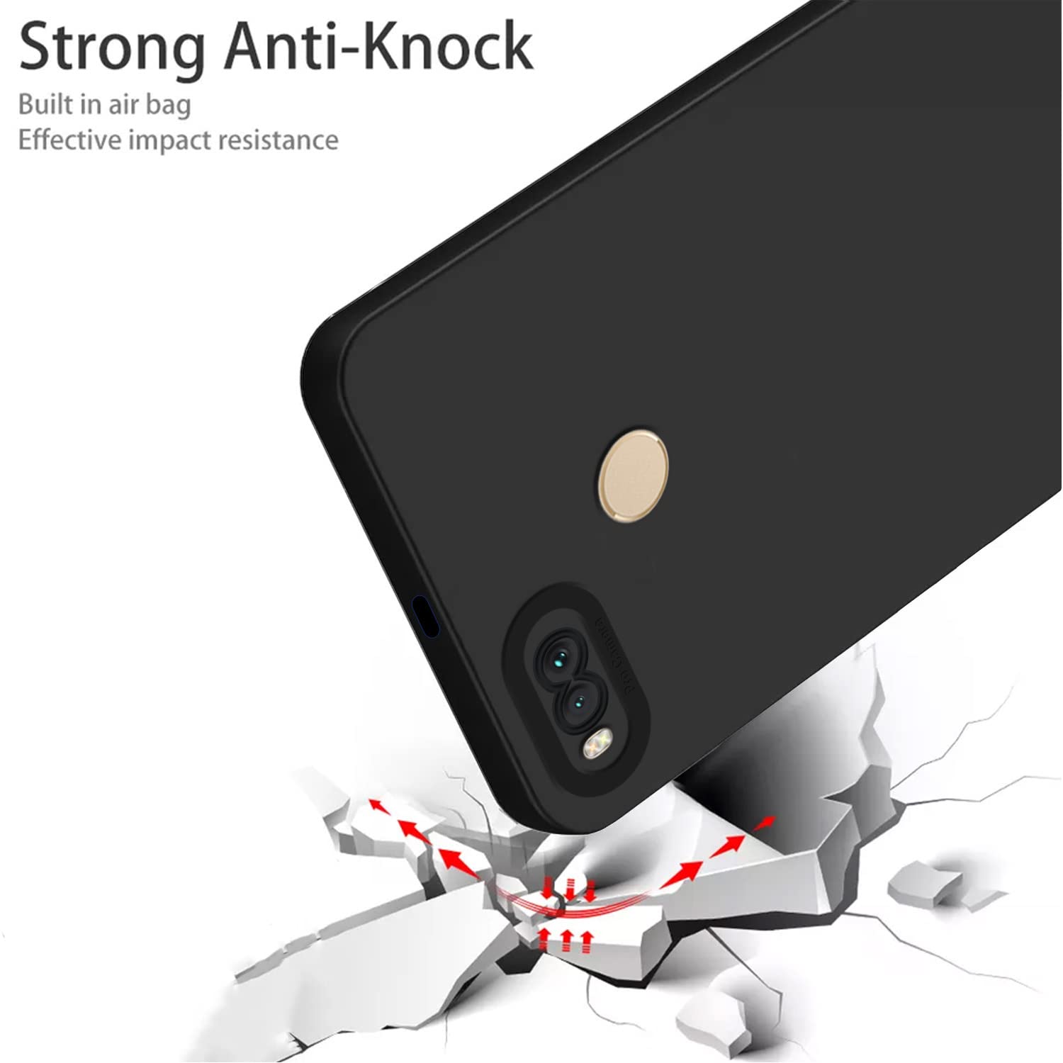 Pikkme Mi A1 Liquid Silicone Back Cover | Black