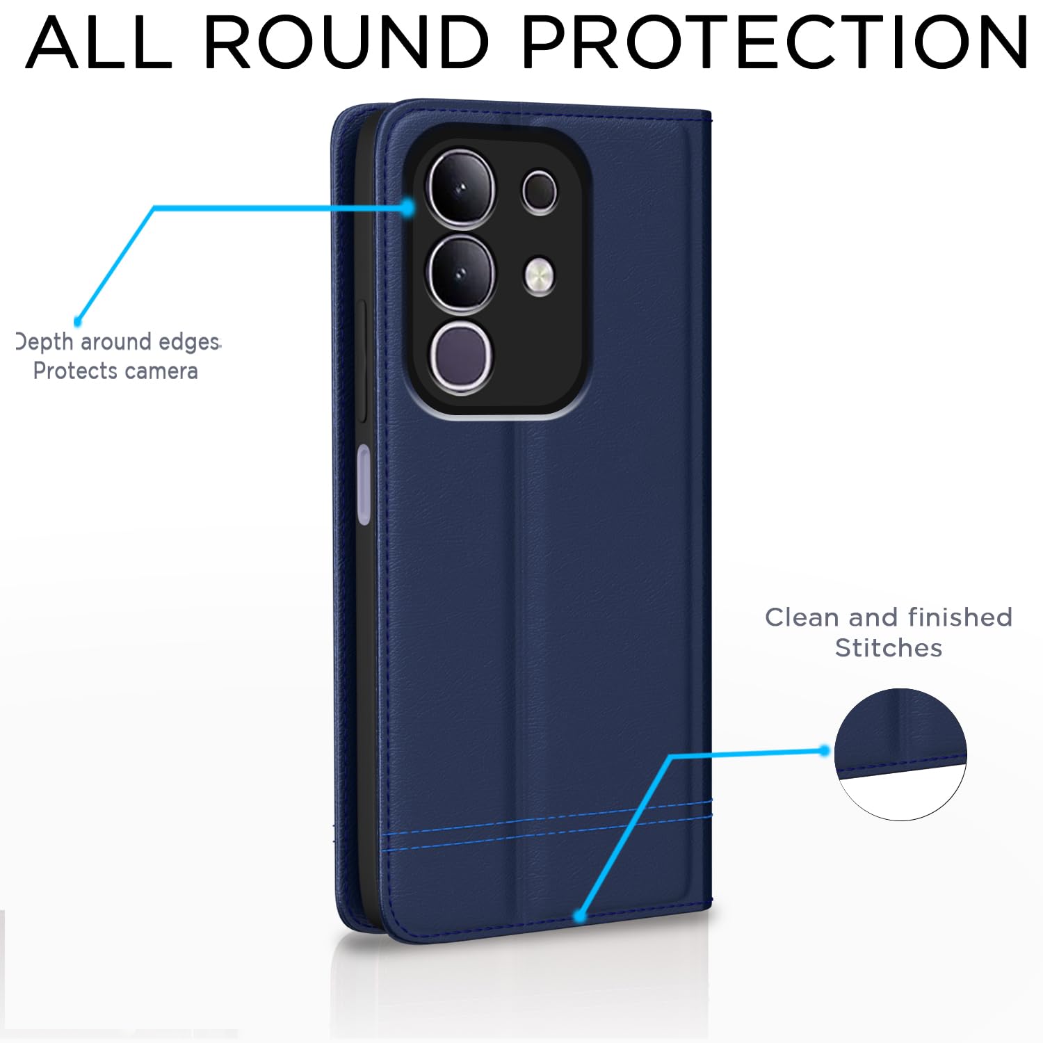 Blue Magnetic flip cover for Vivo T4x 5G – Pikkme – photo 4