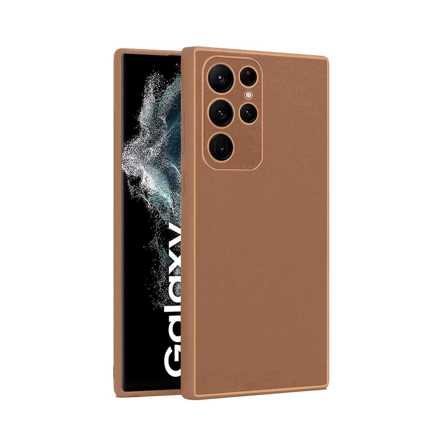 Samsung S22 Ultra 5G Chrome mobile cover in brown by Pikkme