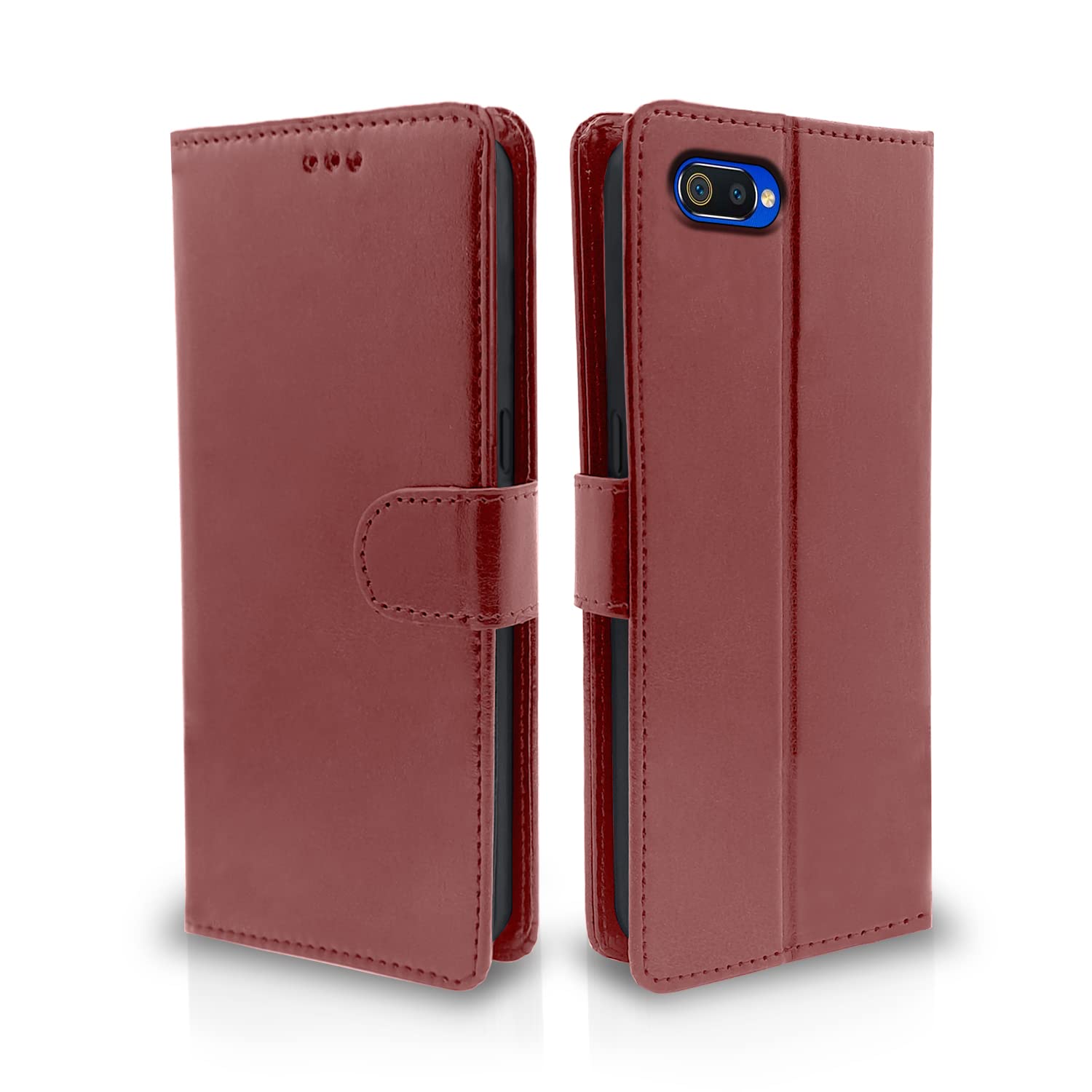 Pikkme Realme C2 Vintage Flip Cover | Brown