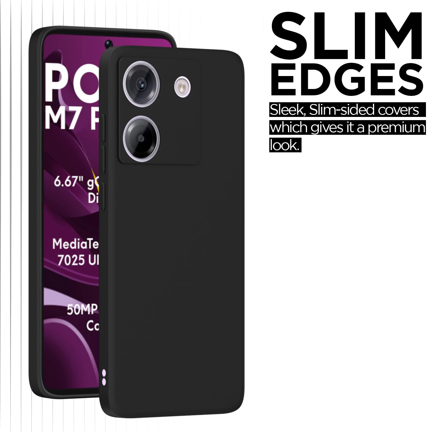 Pikkme black Matte phone cover for Poco M7 Pro 5G – photo 6