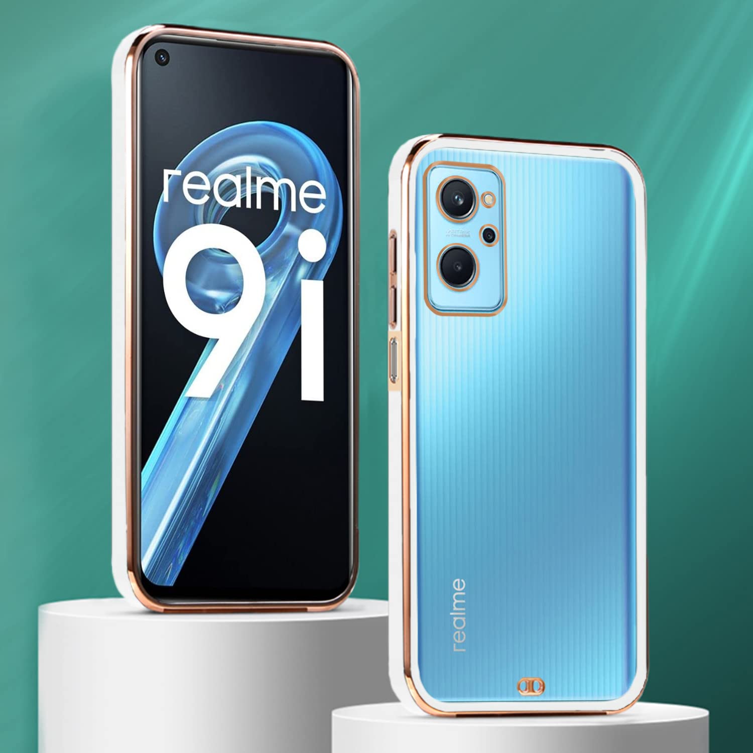 Realme 9i Chrome mobile back cover in white by Pikkme – photo 3