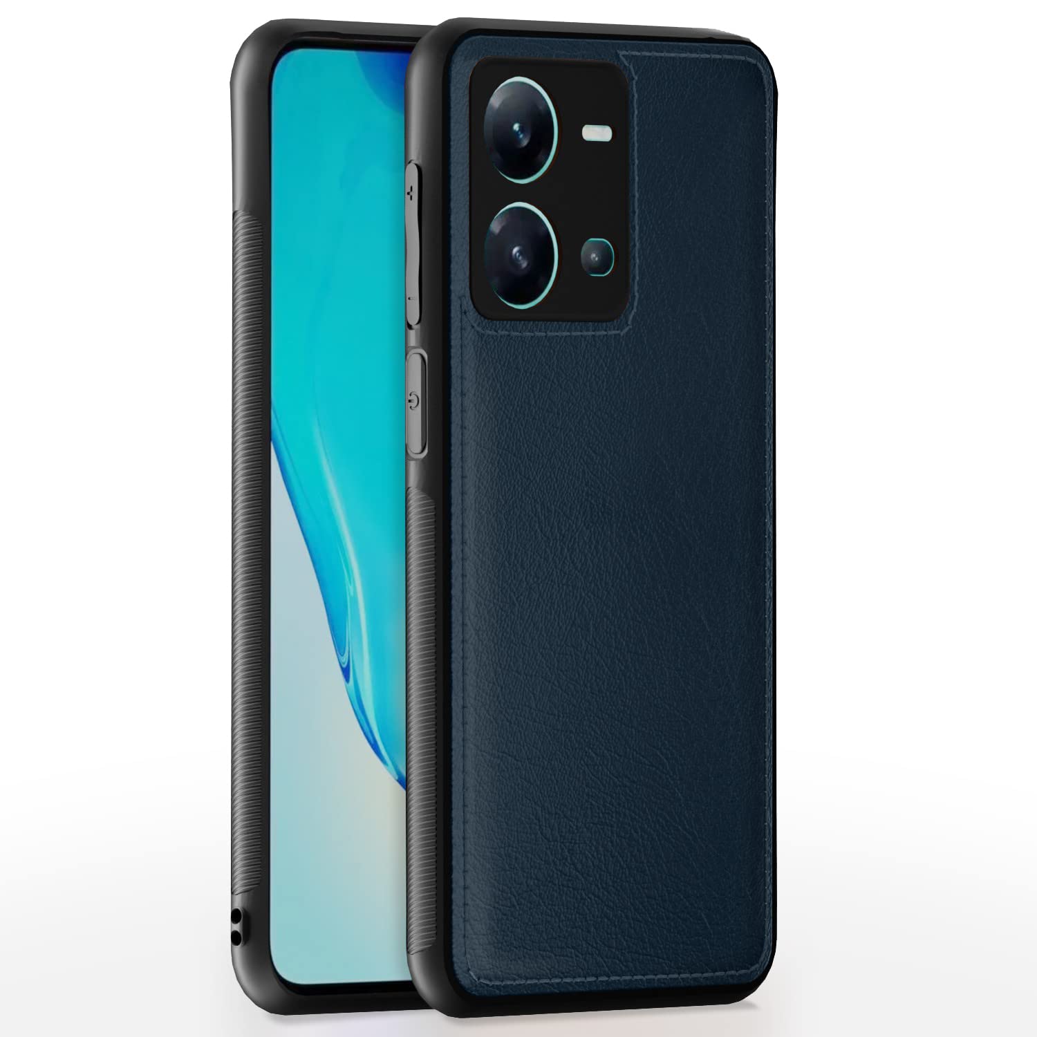 Vivo V25 5G Leather Back Cover – Blue