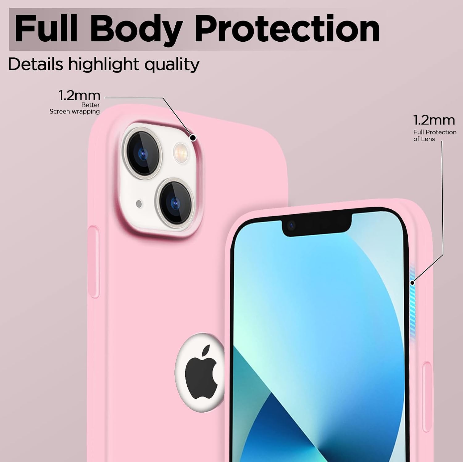 Pikkme iPhone 13 Super Soft Silicone Back Cover (Pink)