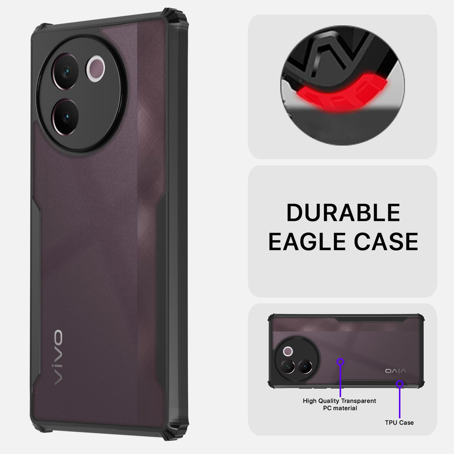 Black phone cover for Vivo V30e 5G – Pikkme – photo 5