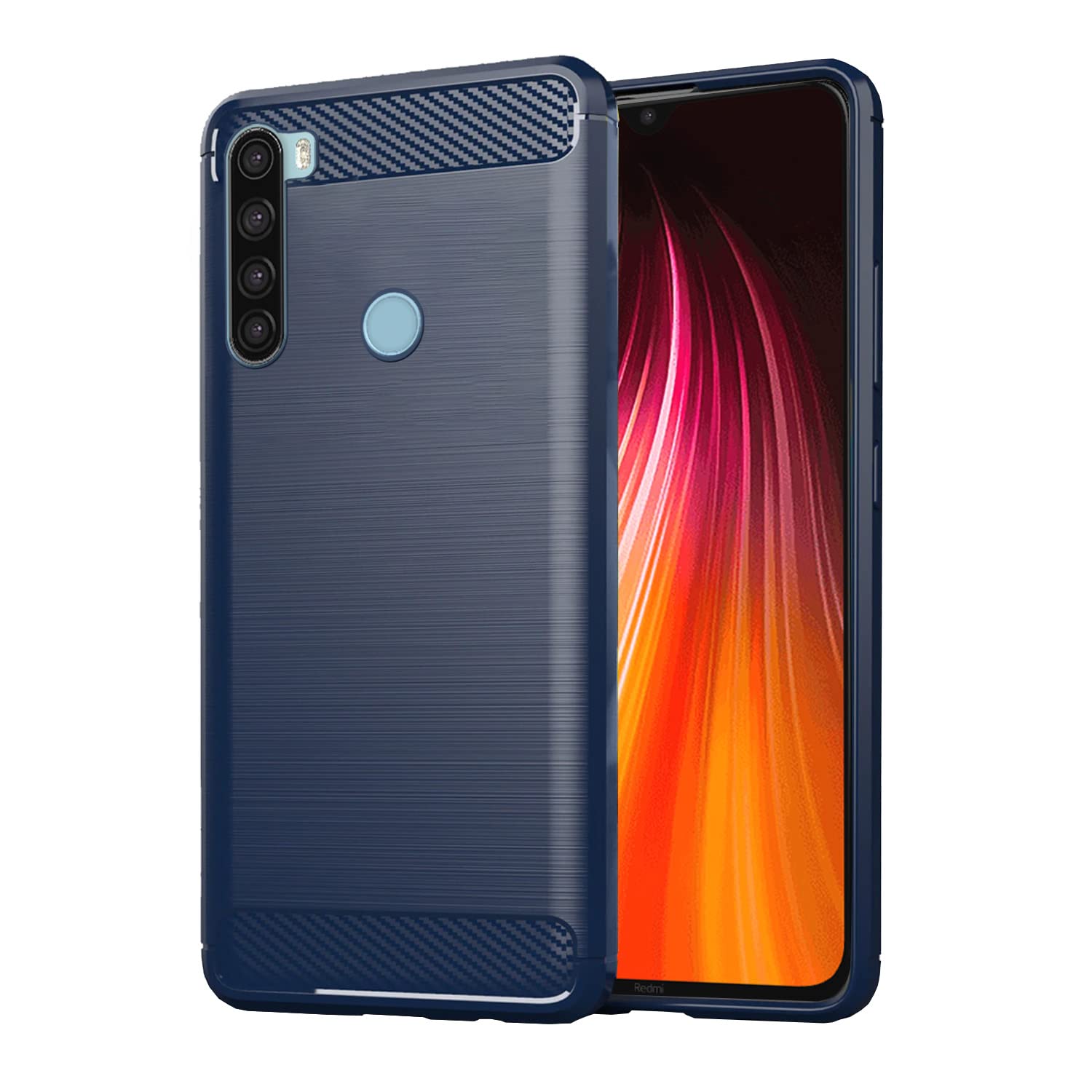 Mi Redmi Note 8 Hybrid Carbon Fiber Back Cover - Blue