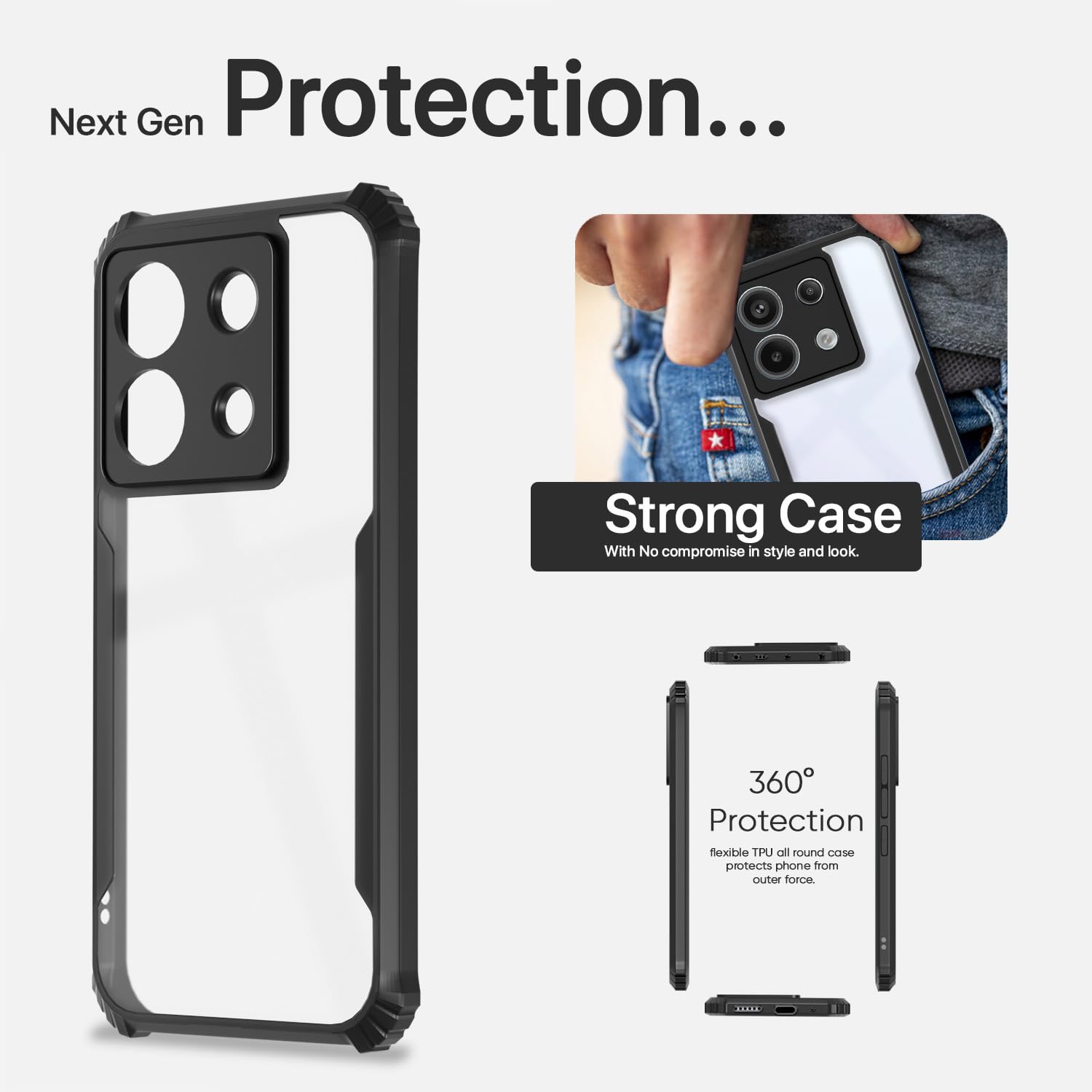 Pikkme Redmi Note 13 Pro 5G Eagle Back Cover (Black)
