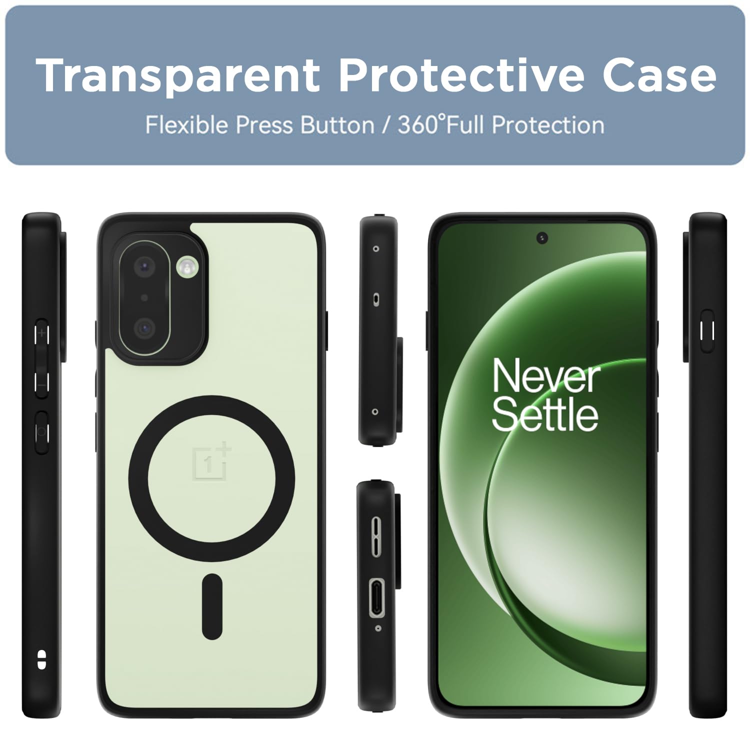 OnePlus 15R 5G MagSafe phone cover in black mag-safe by Pikkme – photo 2