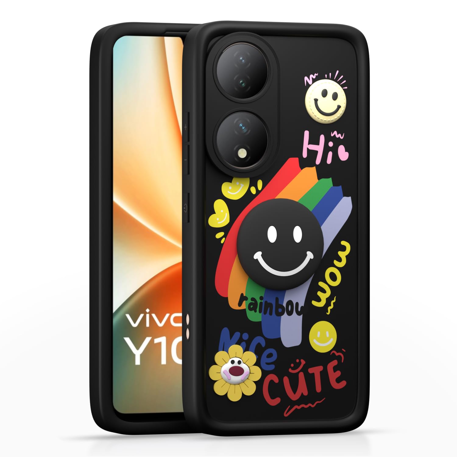 Pikkme black mobile cover for Vivo Y100 5G