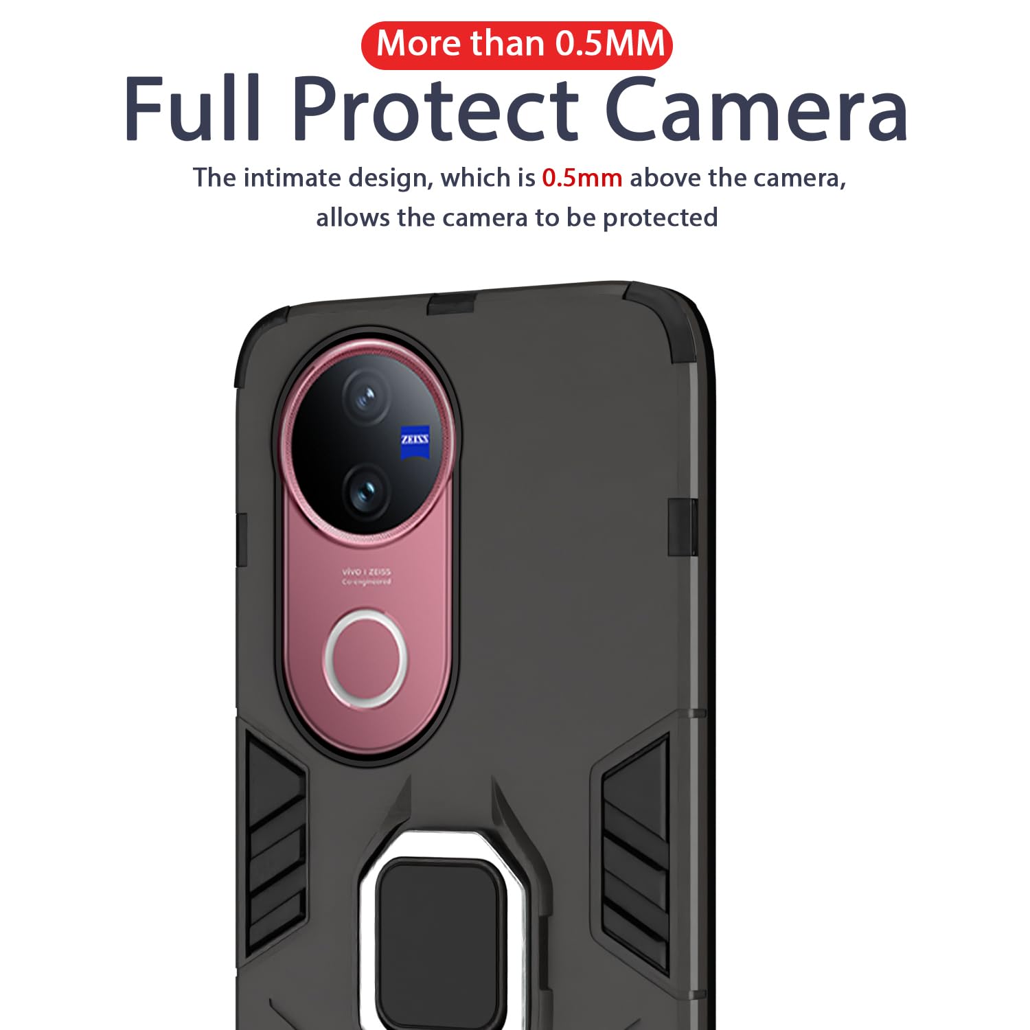 Pikkme Vivo V50 5G D5 Tough Armor Bumper Cover (Black)