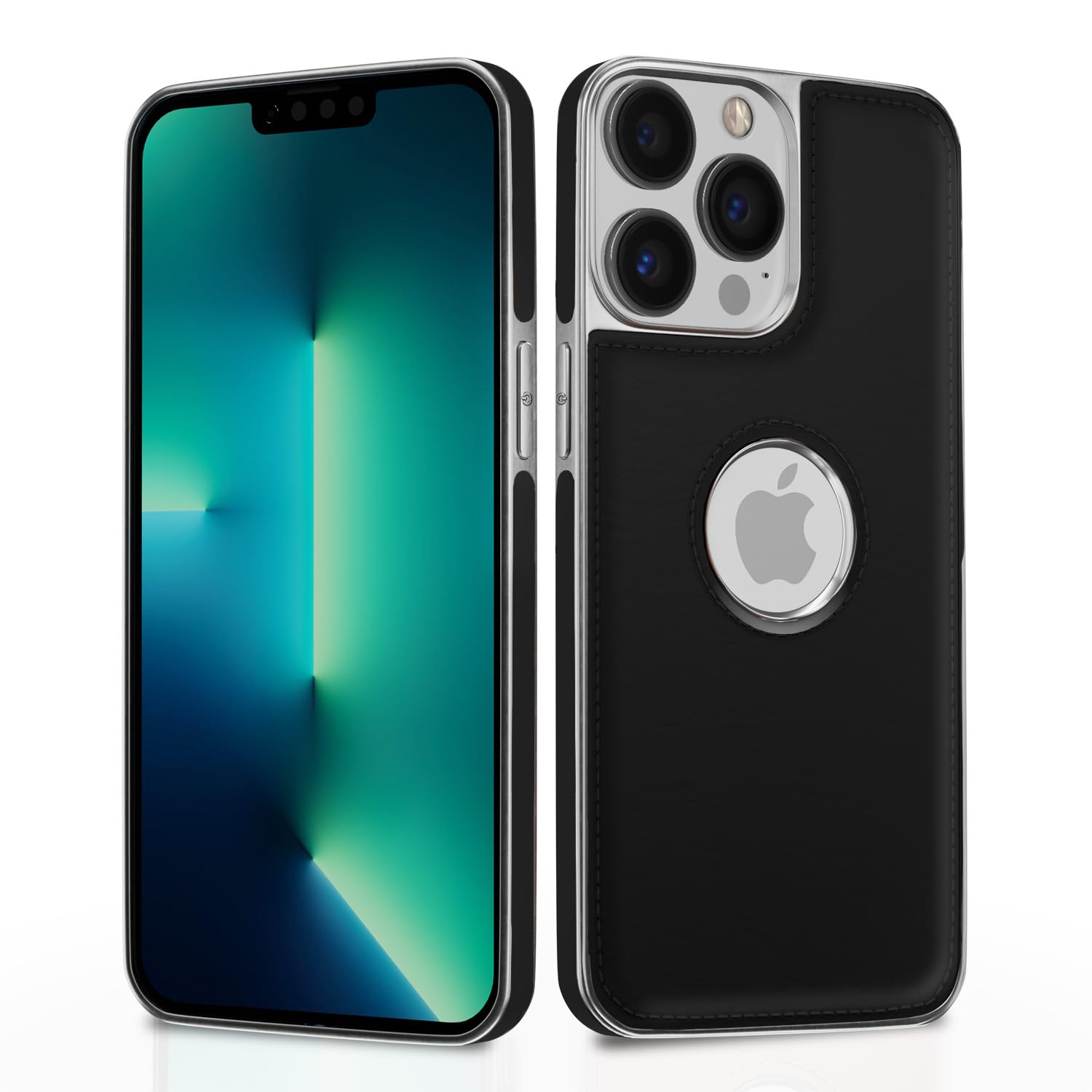 Chrome black Leatherback phone cover for iPhone 13 Pro Max – Pikkme